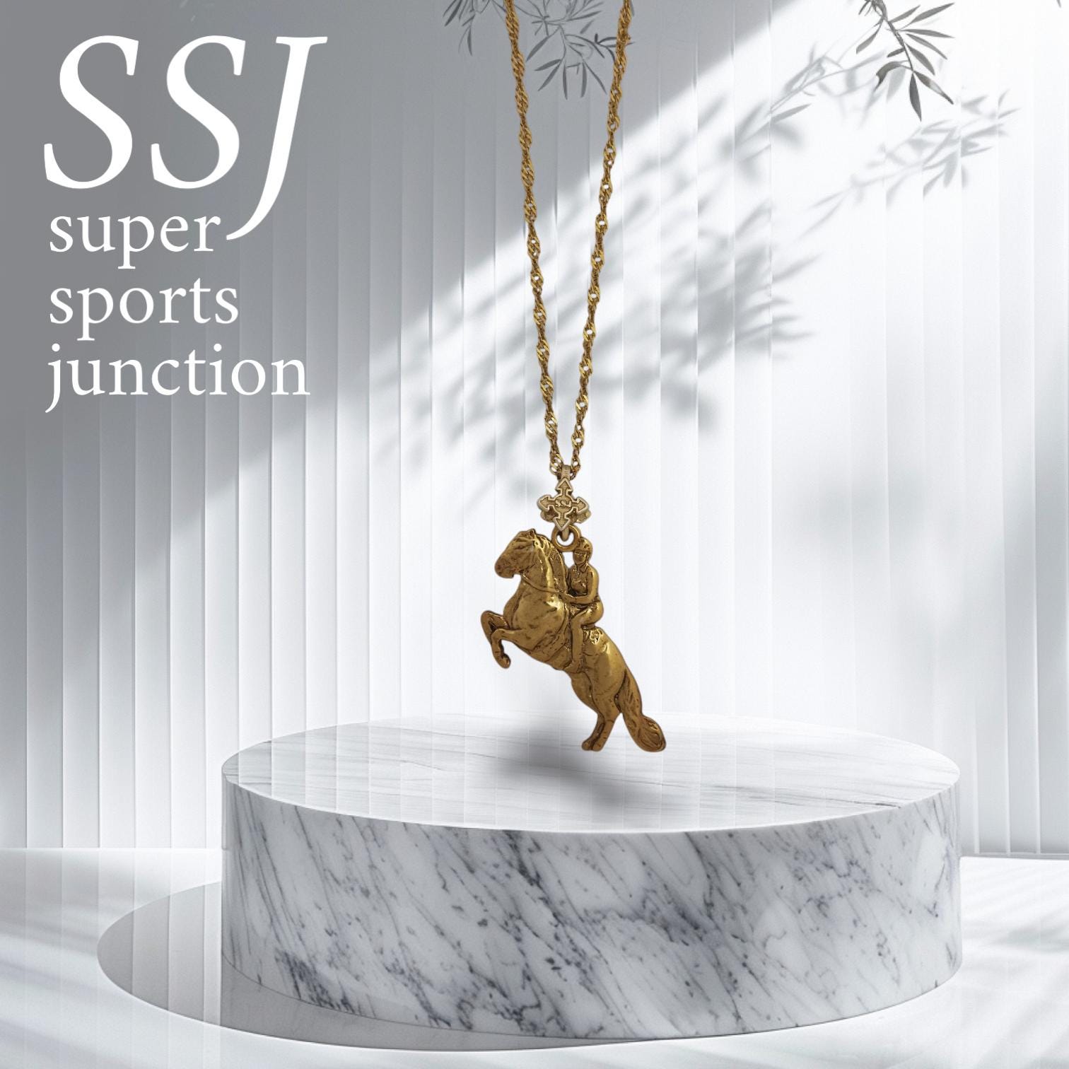 Horse Jewelry Pendant for Women – Gold-Plated 925 Silver Gift – Equestrian Sports Accessory for Jockeys and Riders – Necklace