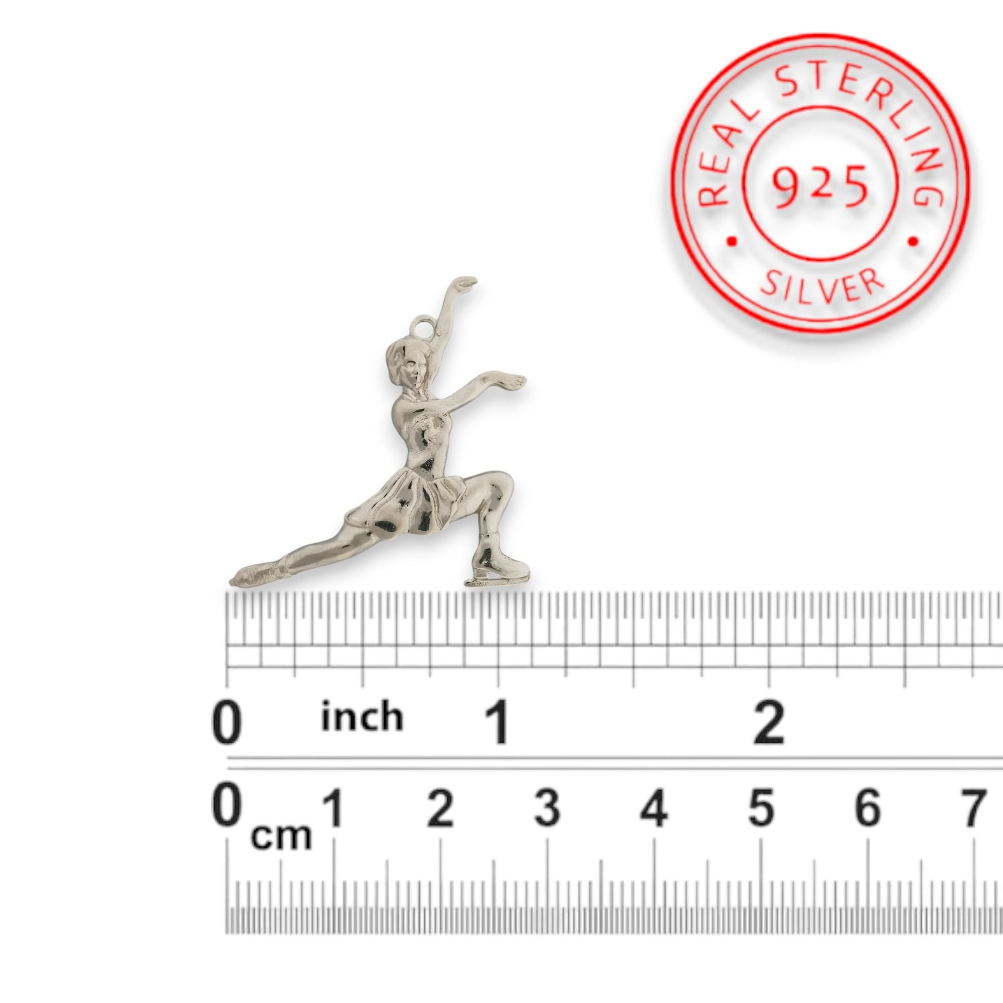 Figure Skating Pendant for Women – Classic Silver 925 Jewelry Gift – Handcrafted Sports Charm for Skaters, Coaches & Fans – Necklace