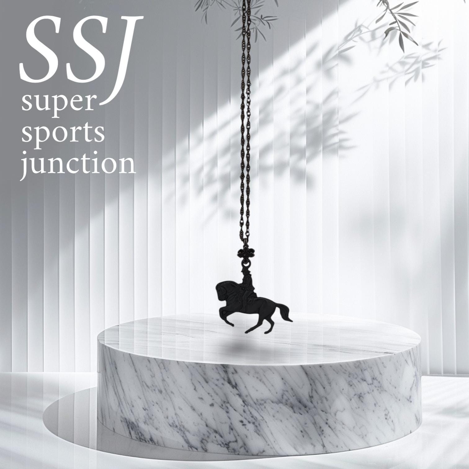 Dressage Jewelry Pendant for Men – Oxidized Black 925 Silver Gift – Equestrian Accessory for Riders and Horse Sport Lovers – Necklace
