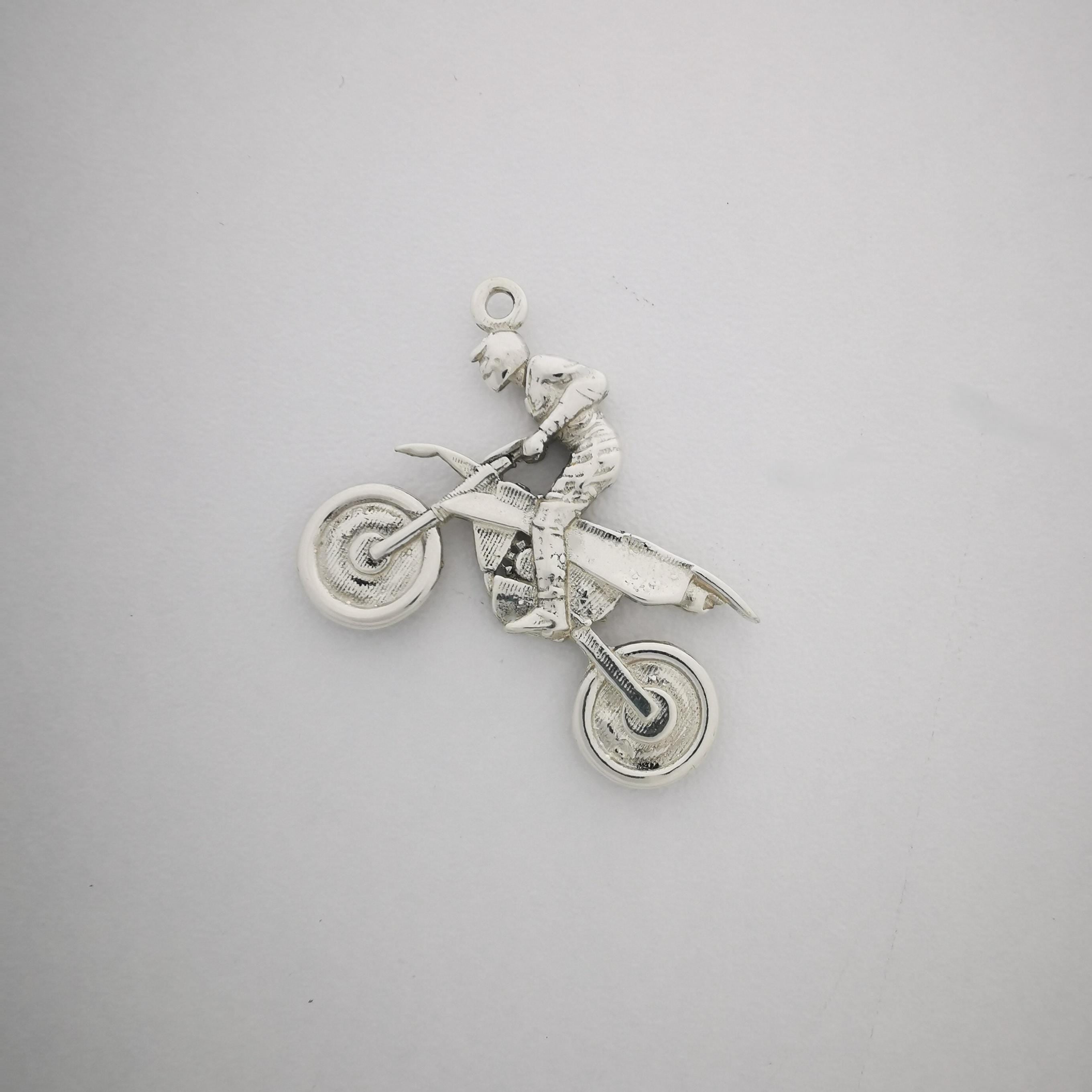 Motocross Jewelry for Men – Classic 925 Silver Sports Pendant – Gift for MX Riders, Racers, or Motorsport Fans Necklace