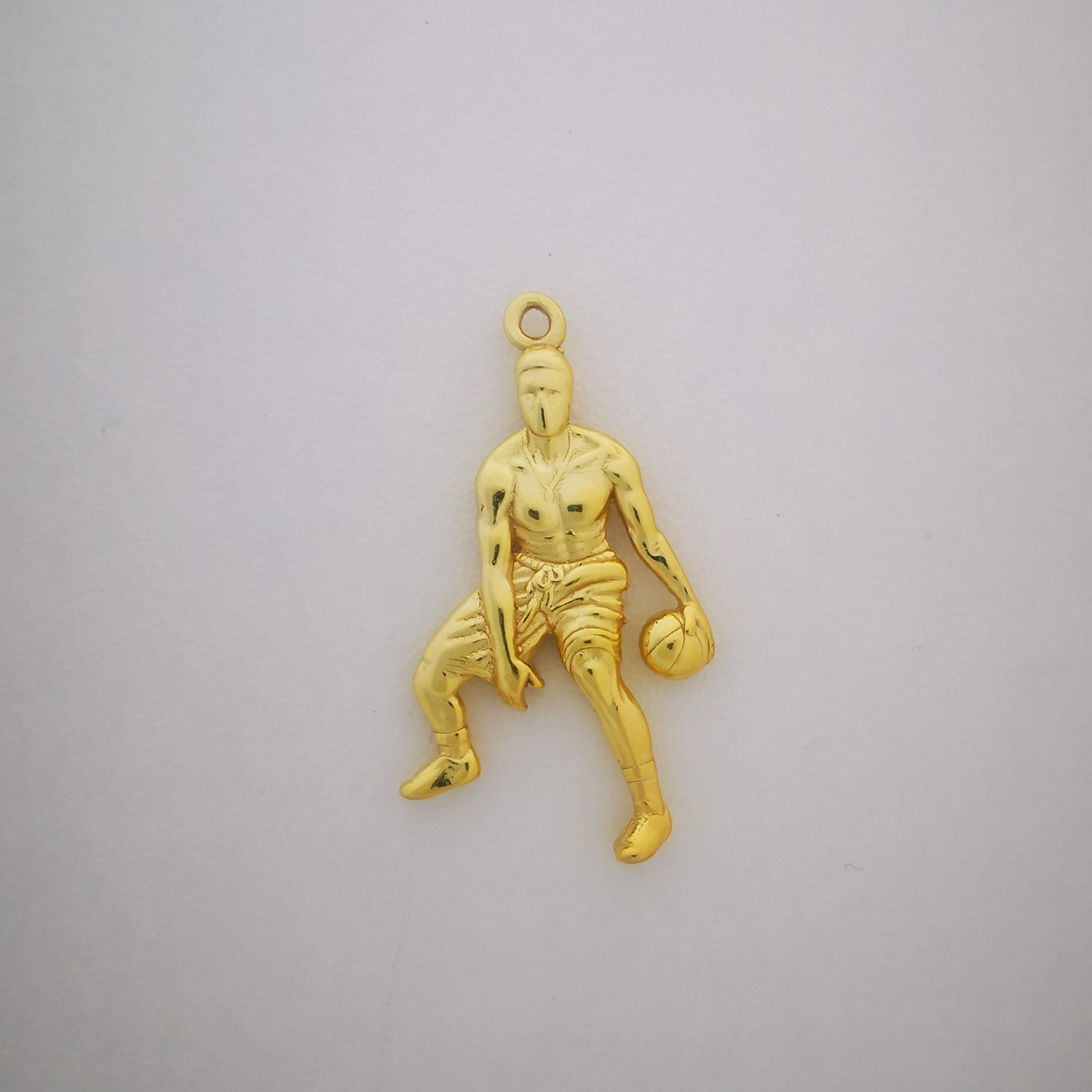 Basketball Pendant for Men – Gold-Plated 925 Silver Jewelry Gift – Sports Accessory for Boys and Teen Players – Necklace