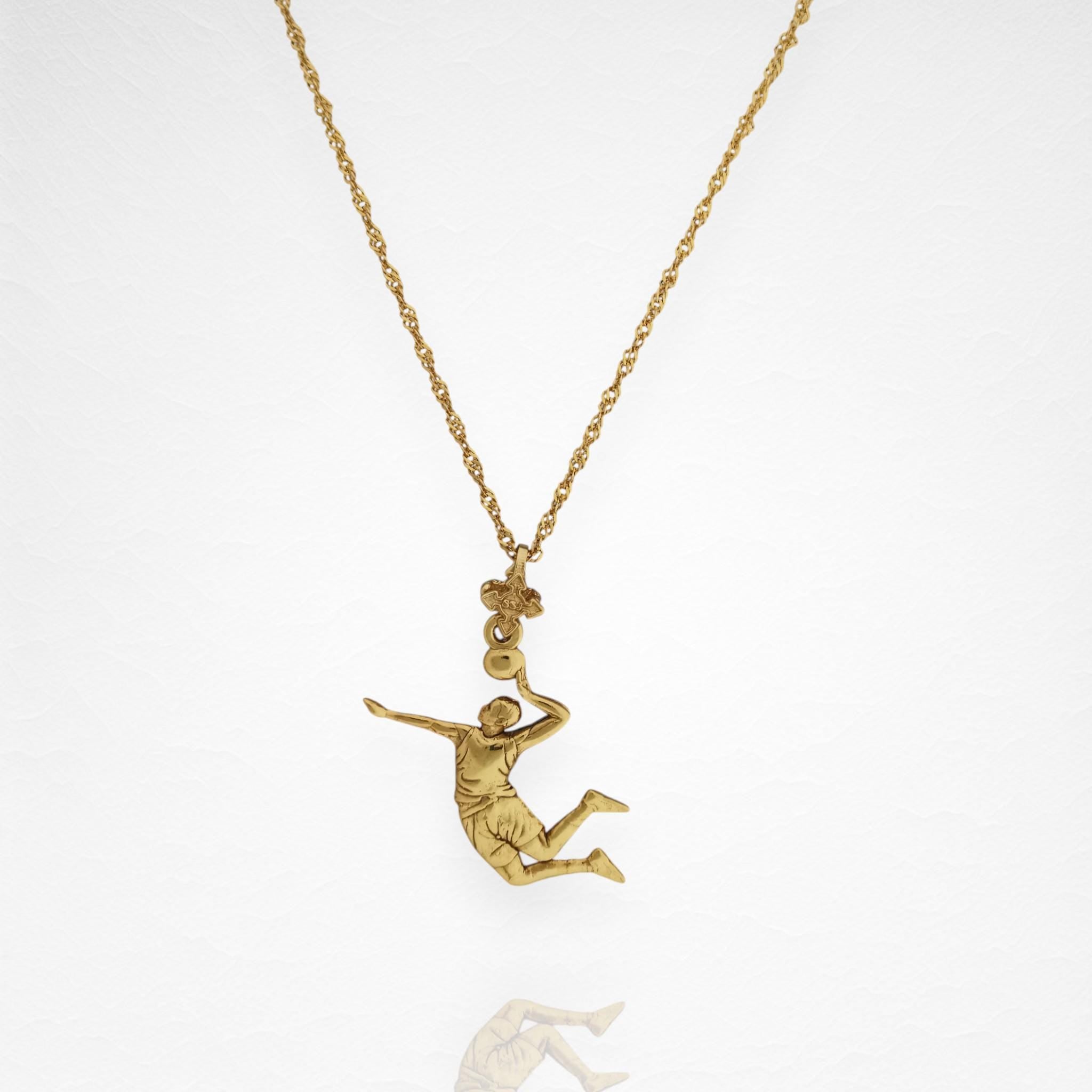 Volleyball Pendant for Men – Gold-Plated 925 Silver Jewelry Gift – Handcrafted Sports Charm for Players, Coaches & Fans – Necklace