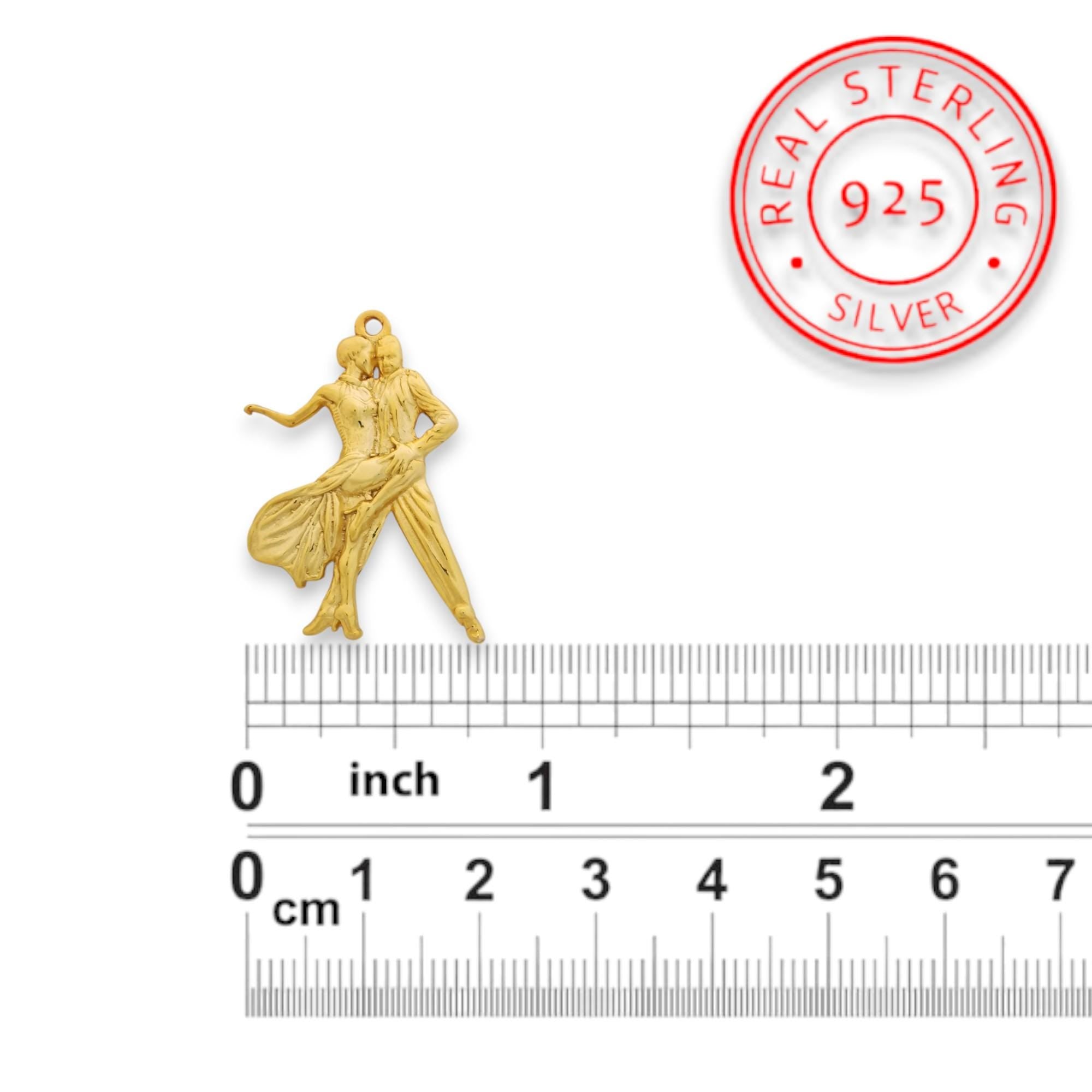 Tango Jewelry Pendant for Women, Gold Plated 925 Silver Pendant, Latin Dance Jewelry, Romantic Gift for Her, Couple Necklace, Elegant Design