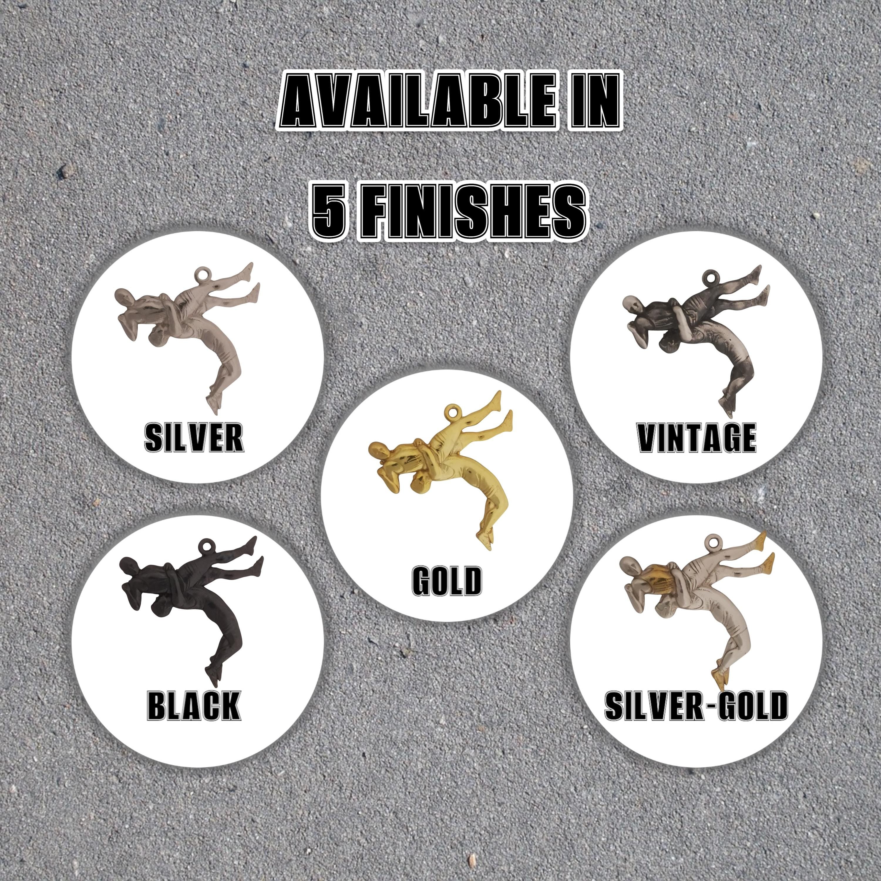 Wrestling Jewelry Pendant for Men, Vintage Style 925 Silver Gift, Classic Grappling Accessory for Wrestlers and Combat Sport Fans – Necklace