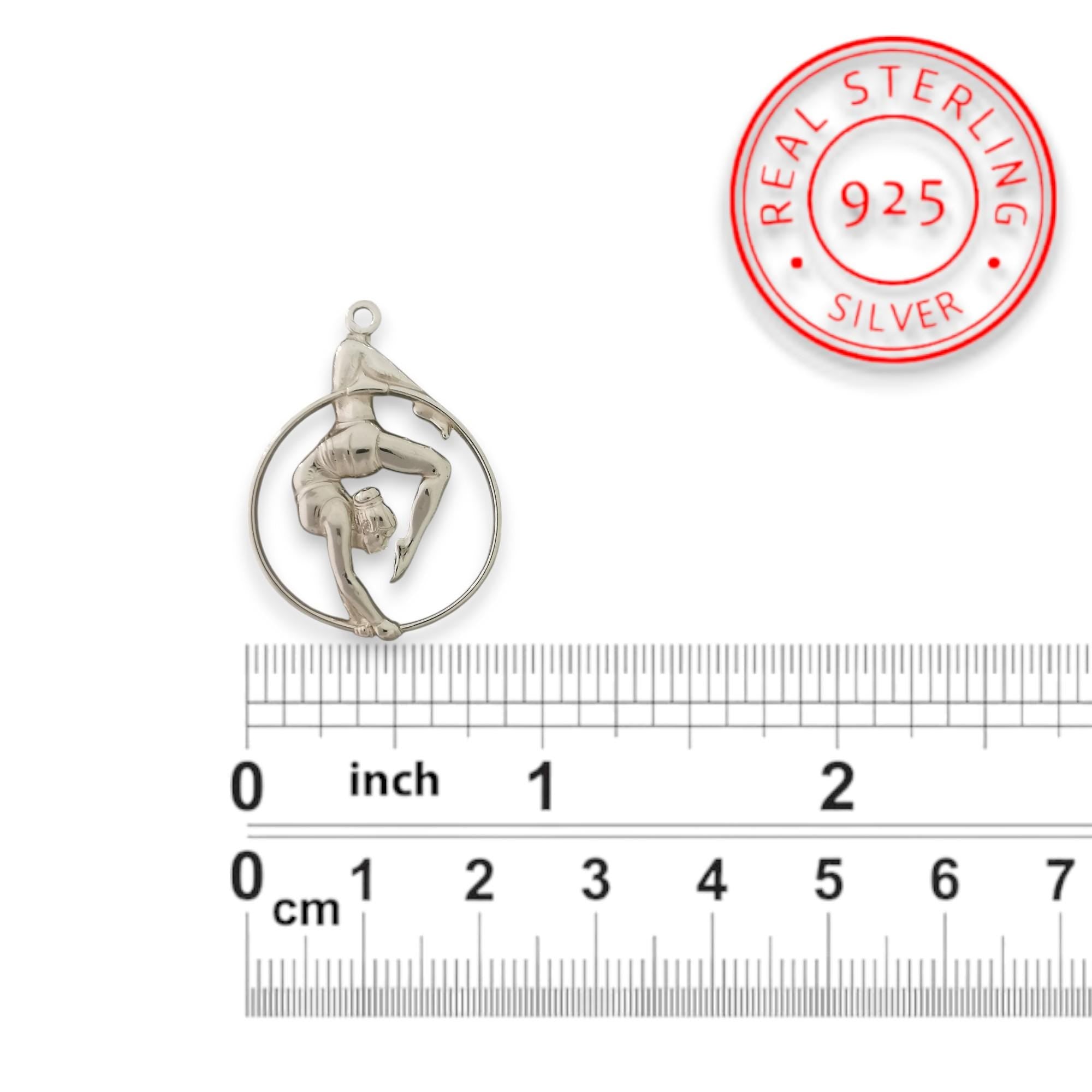 Aerial Hoop Jewelry – Classic 925 Silver Pendant for Women – Graceful Necklace Gift for Aerial Dancers and Movement Lovers