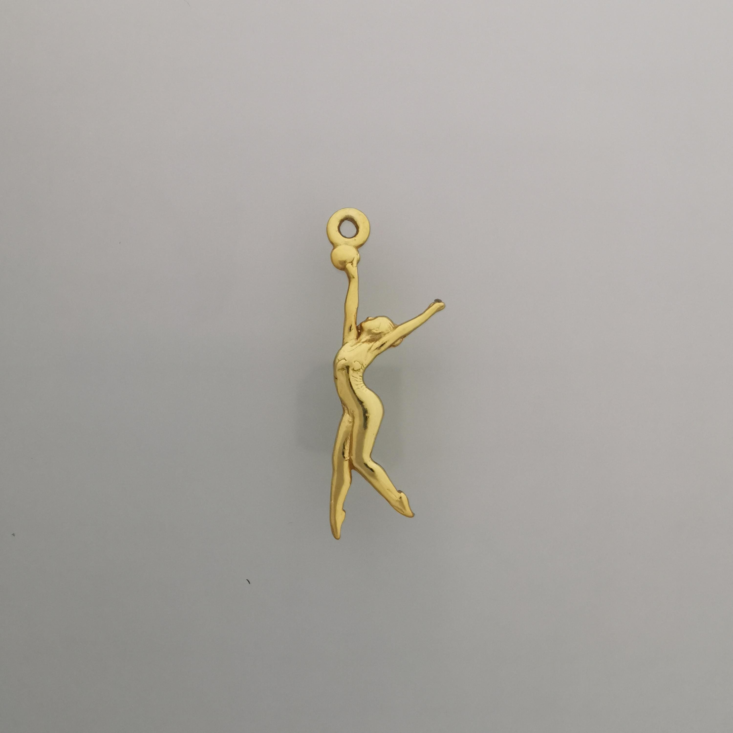 Rhythmic Gymnastics Jewelry Pendant for Women – Gold-Plated 925 Silver Gift – Ball Routine Sport Charm – Necklace