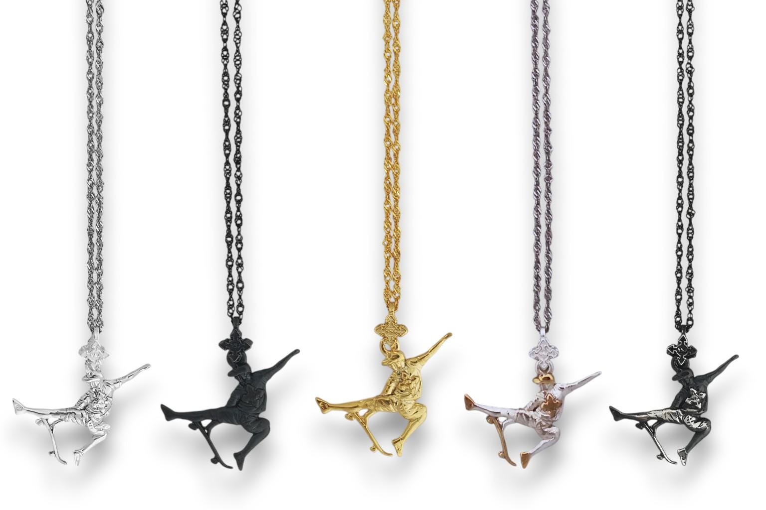 Skateboarding Jewelry Pendant for Men and Teen Boys – Vintage Style 925 Silver Gift Handcrafted Street Sports Accessory for Skaters Necklace