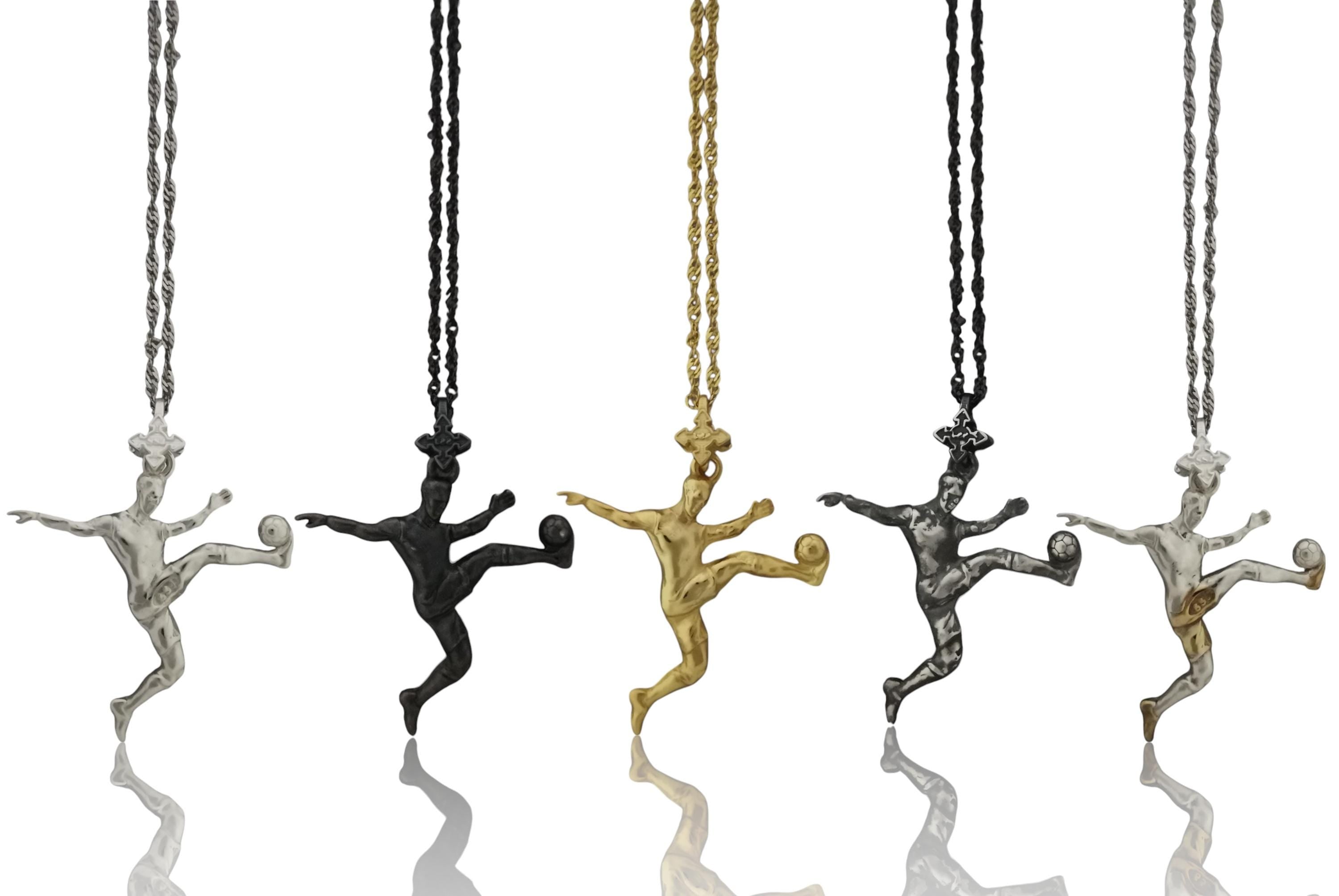 Football Soccer Jewelry Pendant for Men – Classic 925 Silver Gift – Sports Accessory for Teen Boys and Players – Necklace