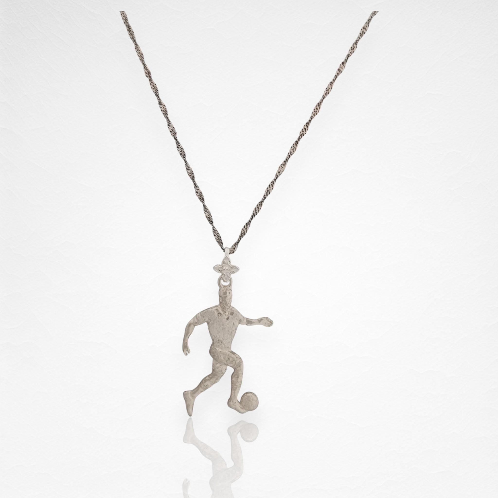 Football (Soccer) Pendant for Men – Classic Silver 925 Jewelry Gift – Handcrafted Sports Charm for Players, Coaches & Fans – Necklace