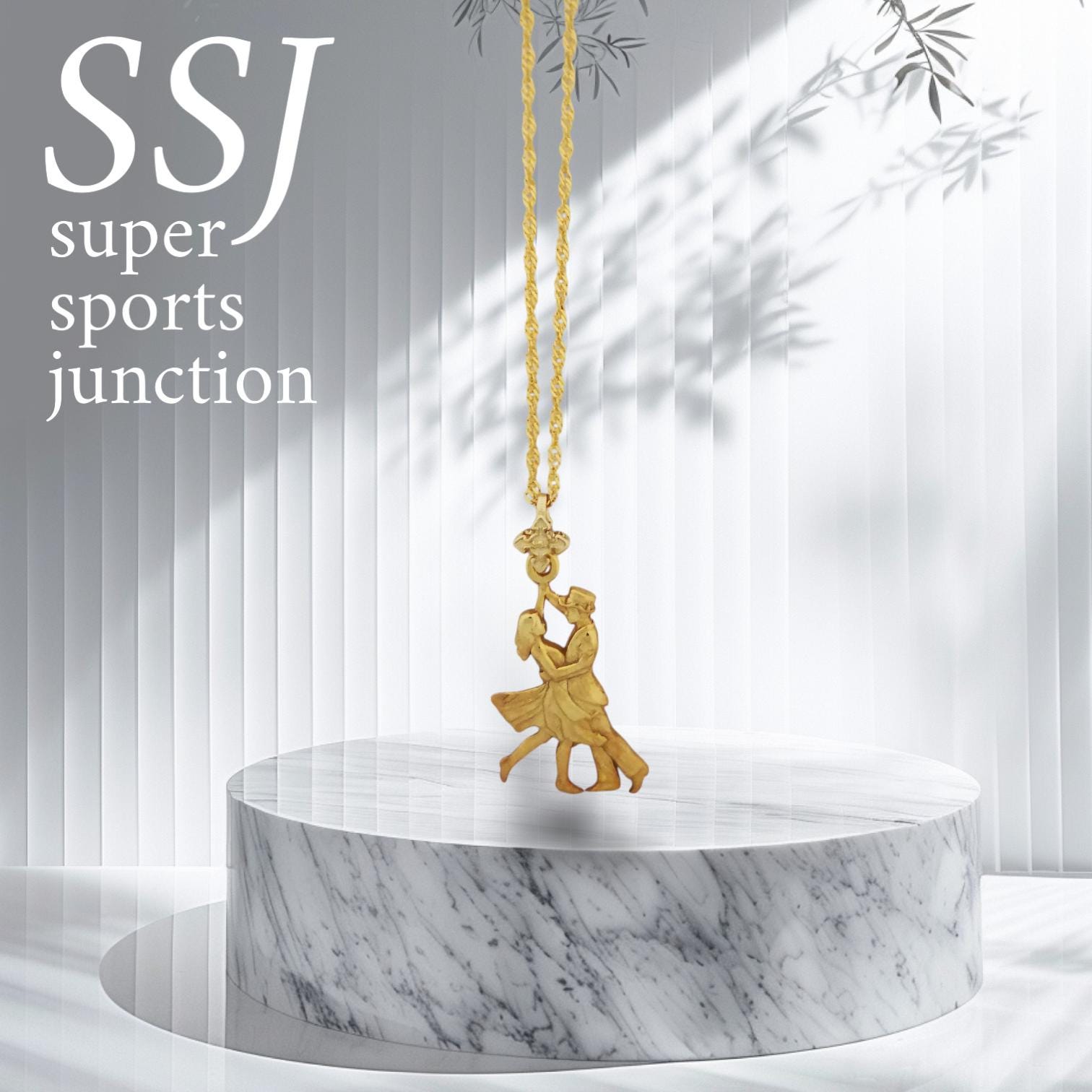 Tango Jewelry Pendant for Women – Gold-Plated 925 Silver Gift – Latin Dance Sports Accessory for Ballroom Dancers – Necklace