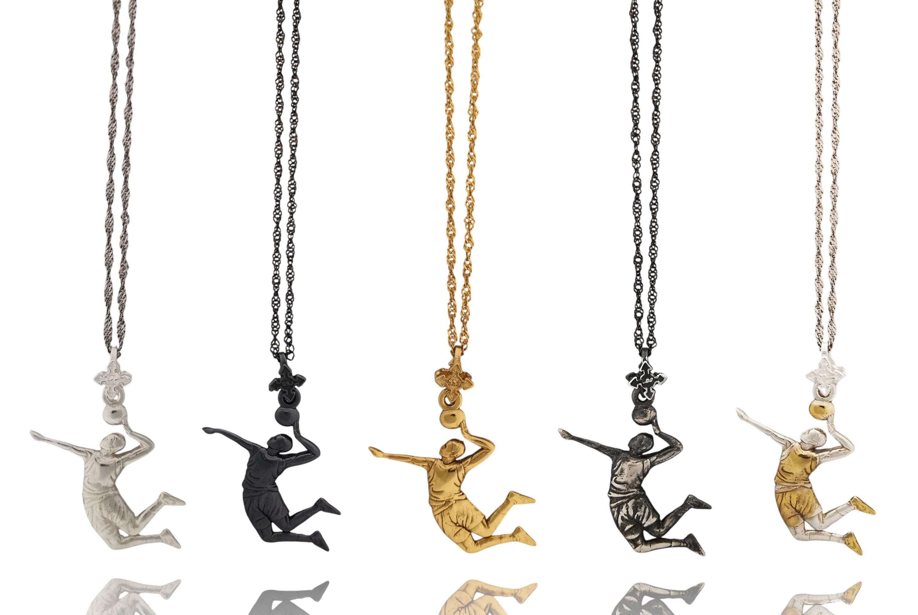 Volleyball Pendant for Men – Gold-Plated 925 Silver Jewelry Gift – Handcrafted Sports Charm for Players, Coaches & Fans – Necklace