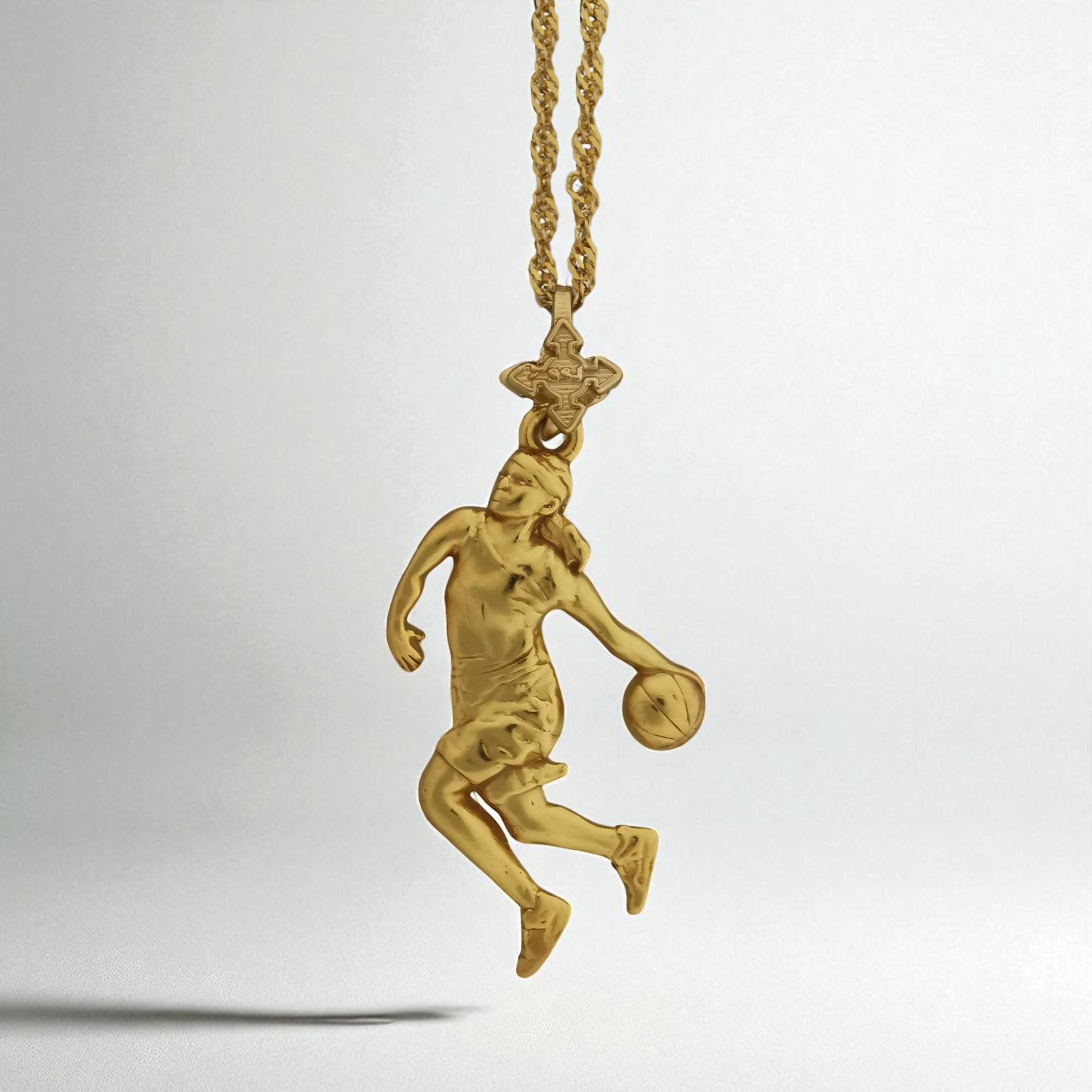 Basketball Pendant for Women and Girls – Gold-Plated 925 Silver Jewelry Gift – Handcrafted Sports Charm for Players, Fans & Coaches Necklace
