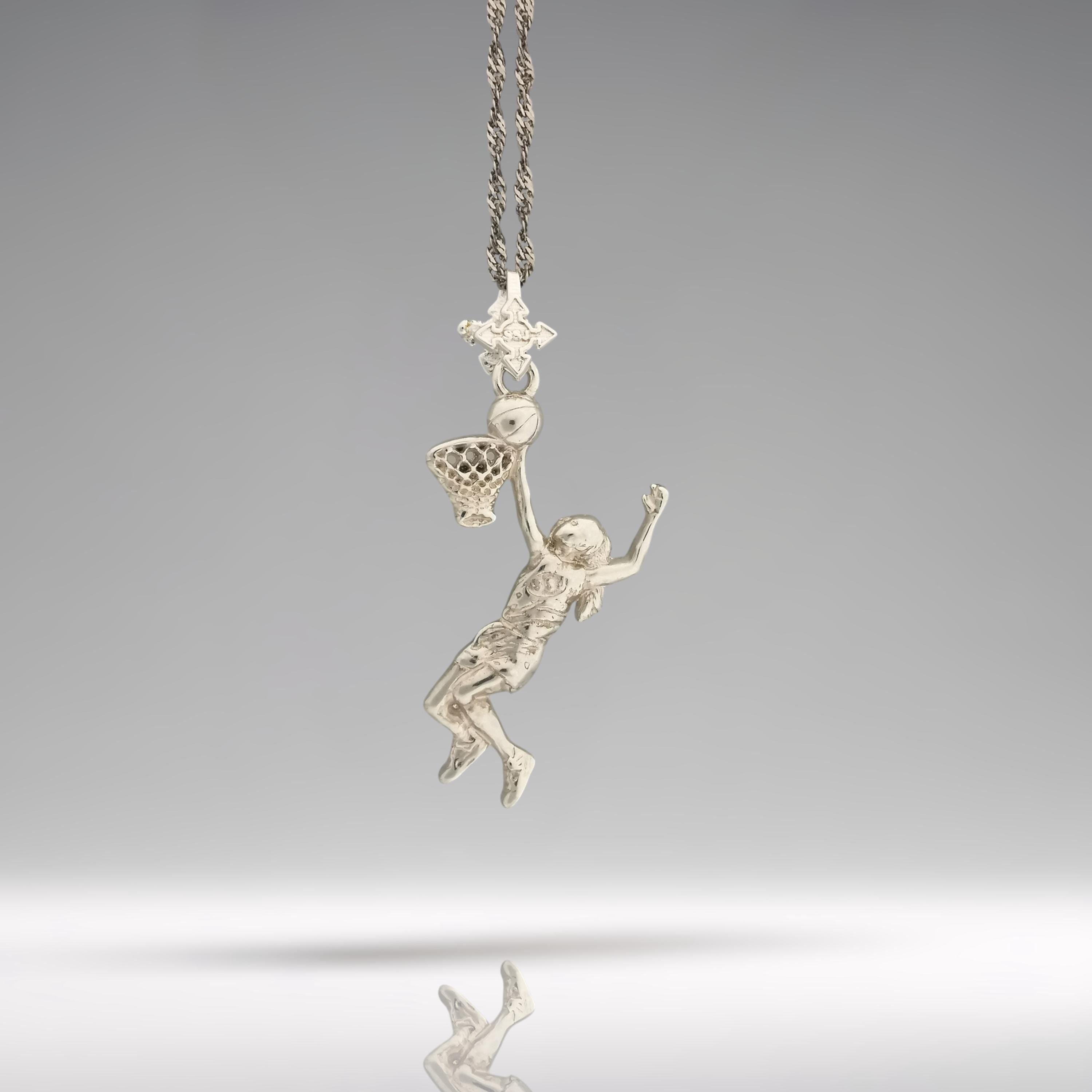 Basketball Jewelry Pendant for Women – Classic Silver 925 Gift – Handcrafted Sports Charm for Athletes, Coaches & Fans – Necklace