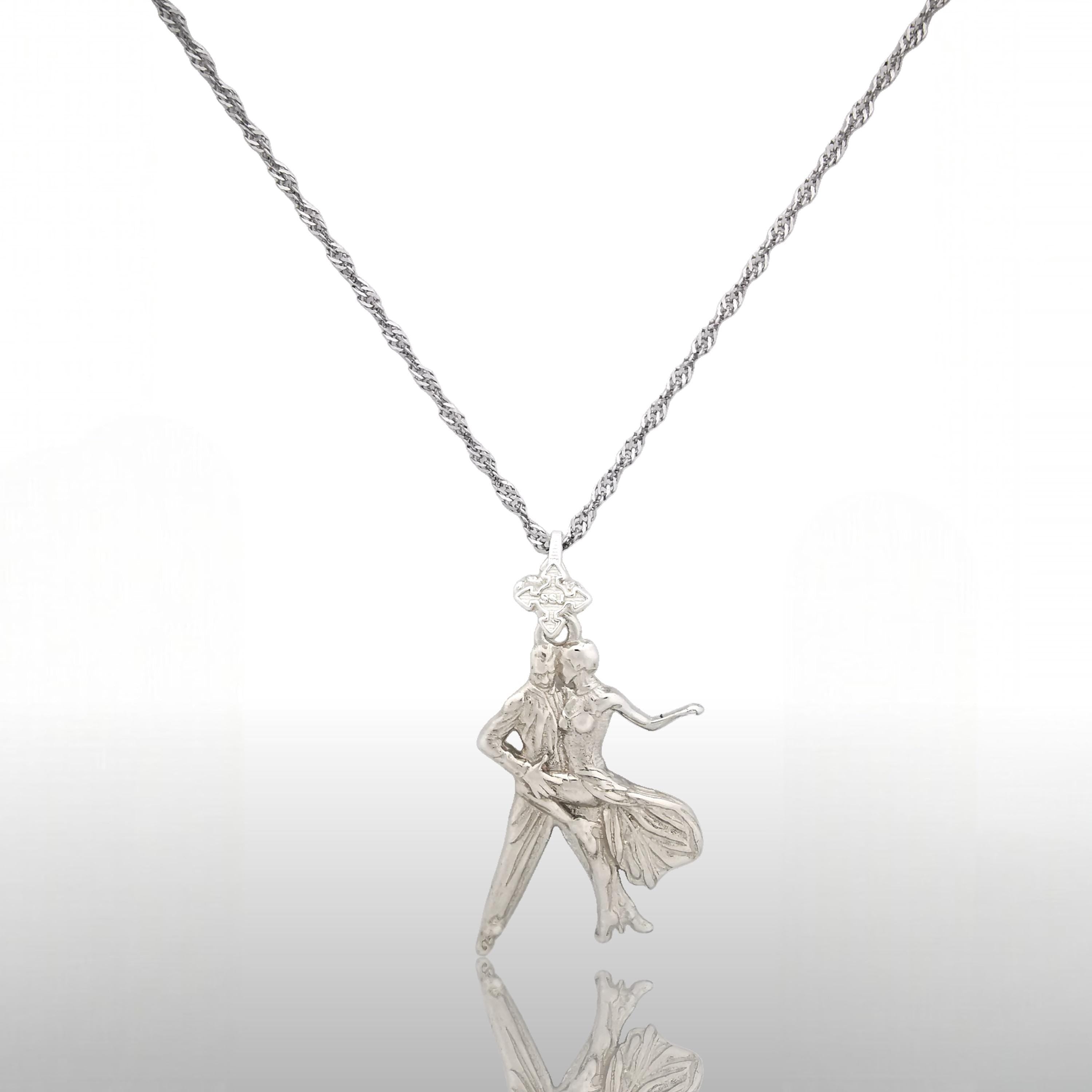 Tango Jewelry Pendant for Women Classic 925 Silver Gift Handcrafted Latin Dance Accessory for Dancers and Artistic Movement Lovers Necklace