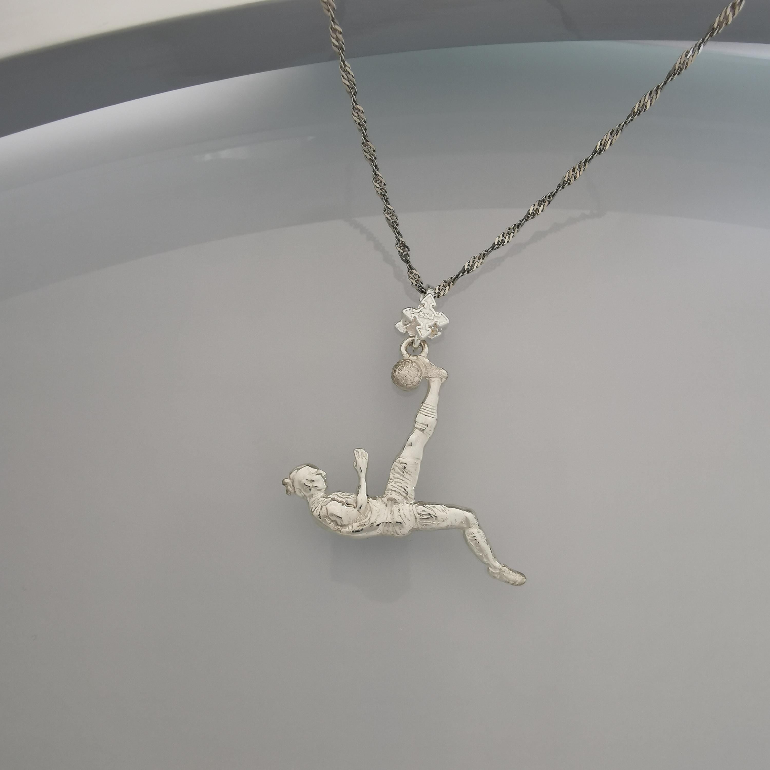Football (Soccer) Pendant for Men – Classic Silver 925 Jewelry Gift – Handcrafted Sports Charm for Players & Fans – Necklace