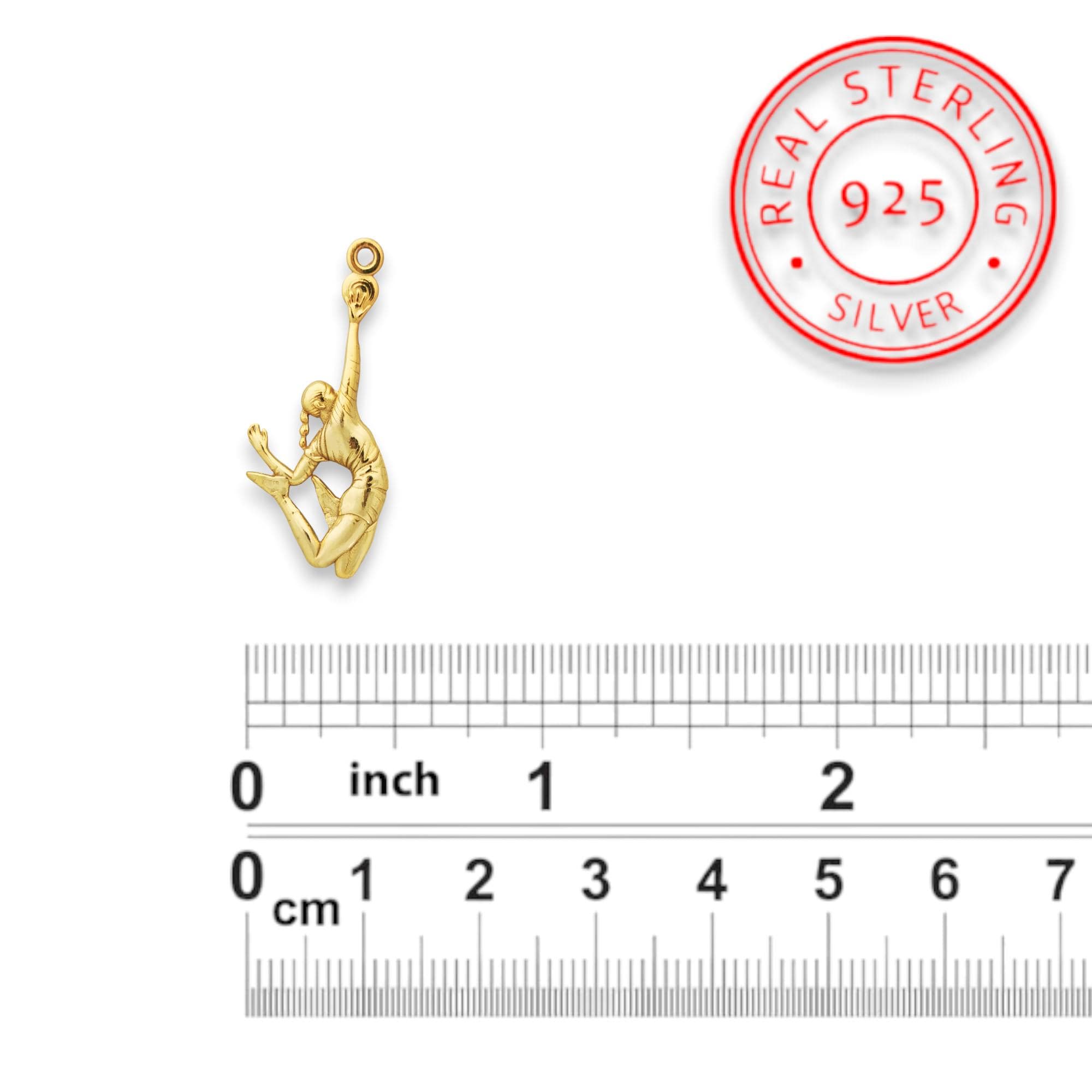 Volleyball Pendant for Women – Gold-Plated 925 Silver Jewelry – Gift for Player, Fan, or Teen Athlete