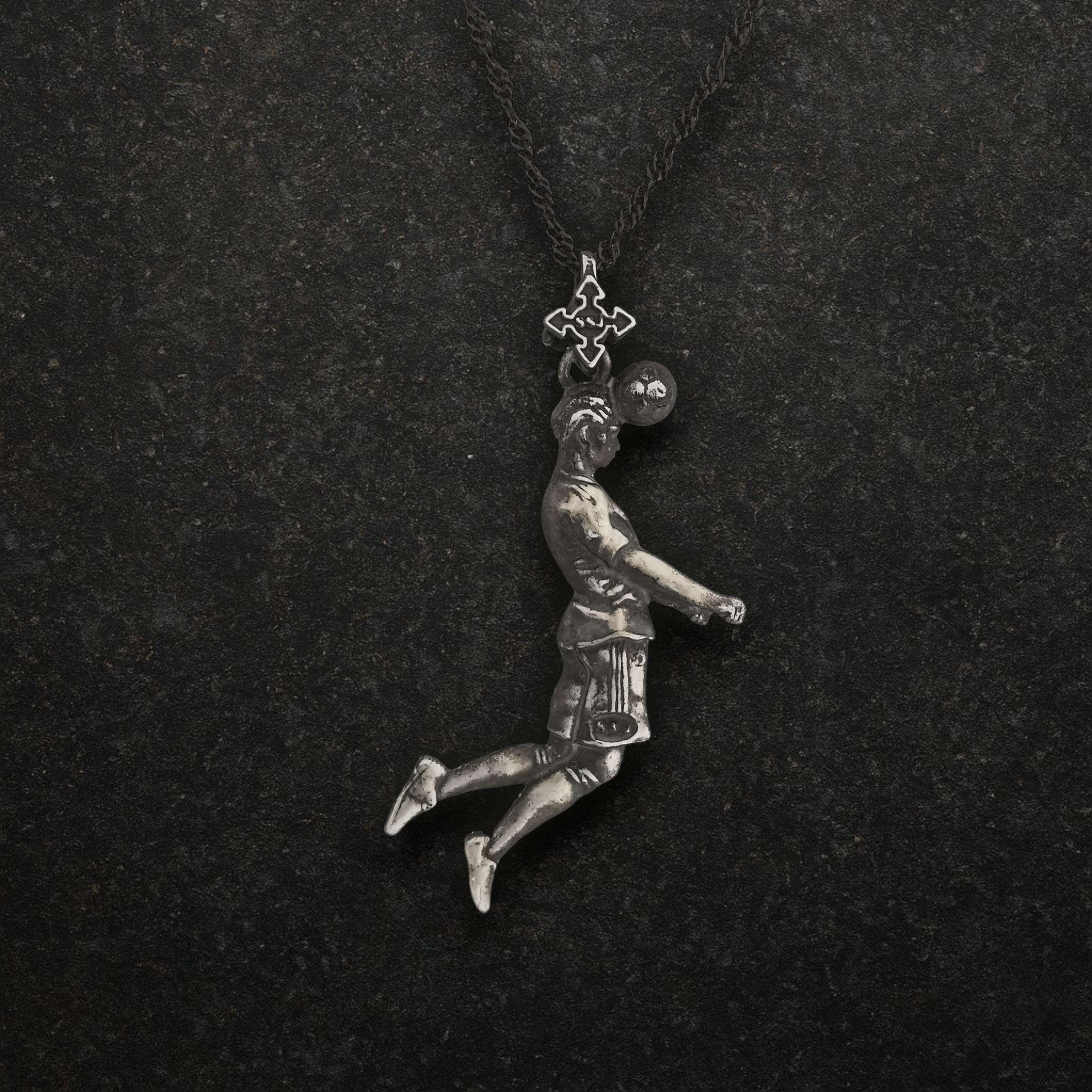 Football (Soccer) Jewelry Pendant for Men – Vintage Style 925 Silver Gift – Header Shot Charm for Players – Necklace