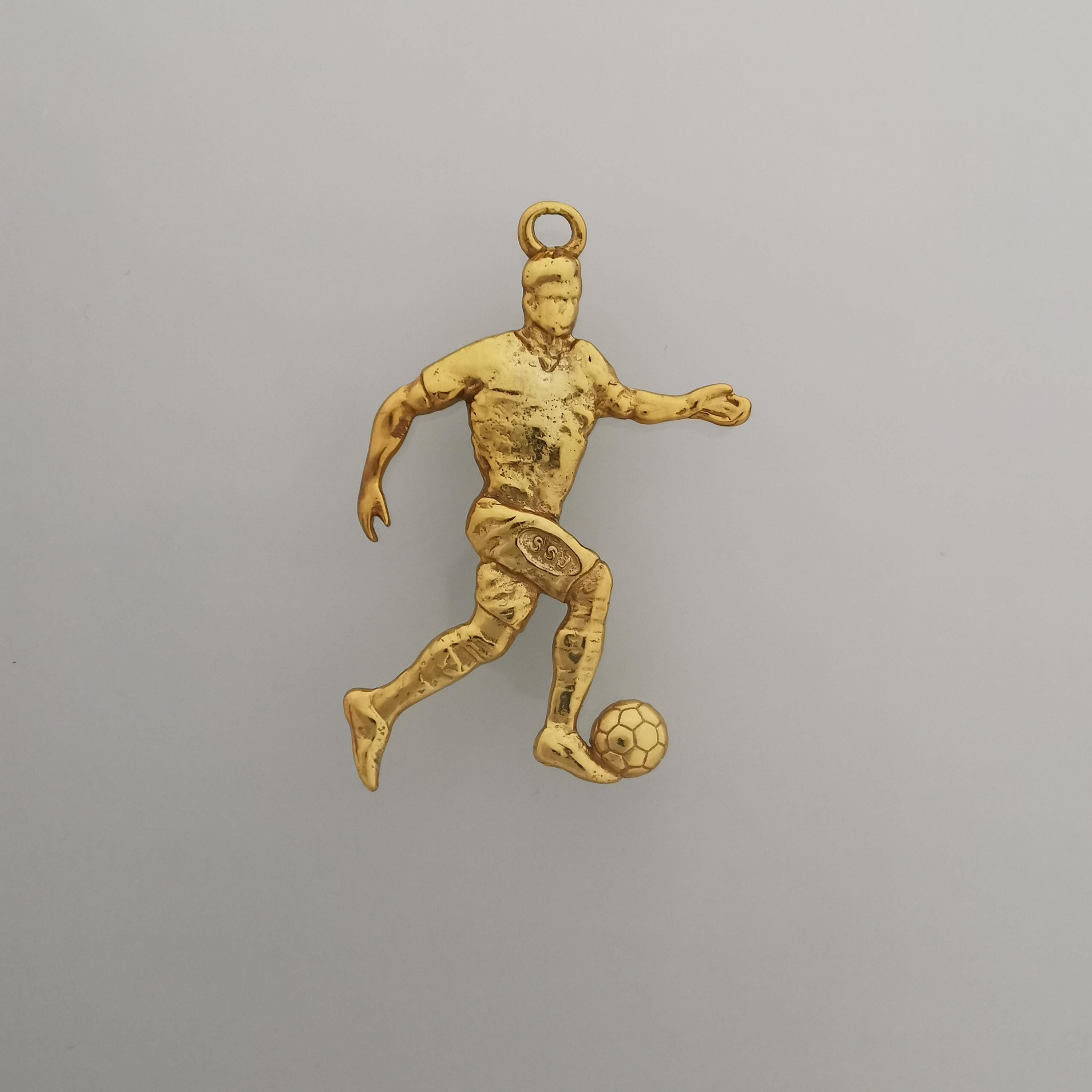 Football (Soccer) Pendant for Men – Gold-Plated 925 Silver Jewelry Gift – Handcrafted Sports Charm for Players, Coach