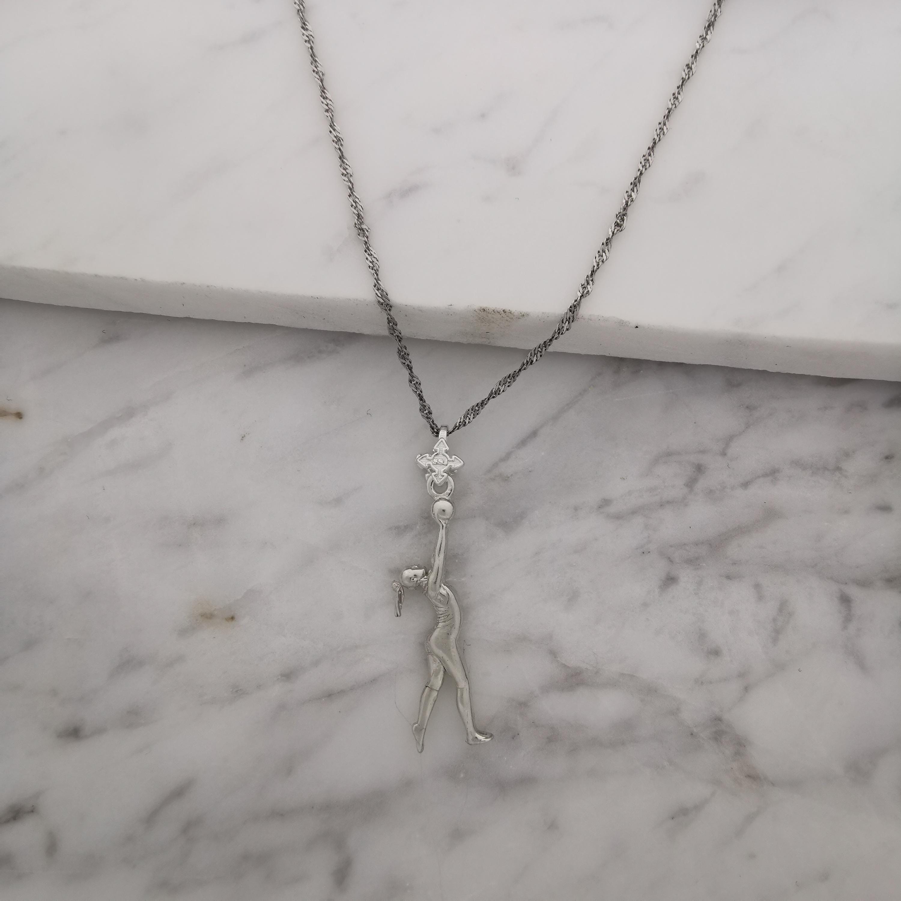 Rhythmic Gymnastics Jewelry Pendant for Women – Classic Silver 925 Gift – Ball Routine Charm for Ladies in Sport – Necklace