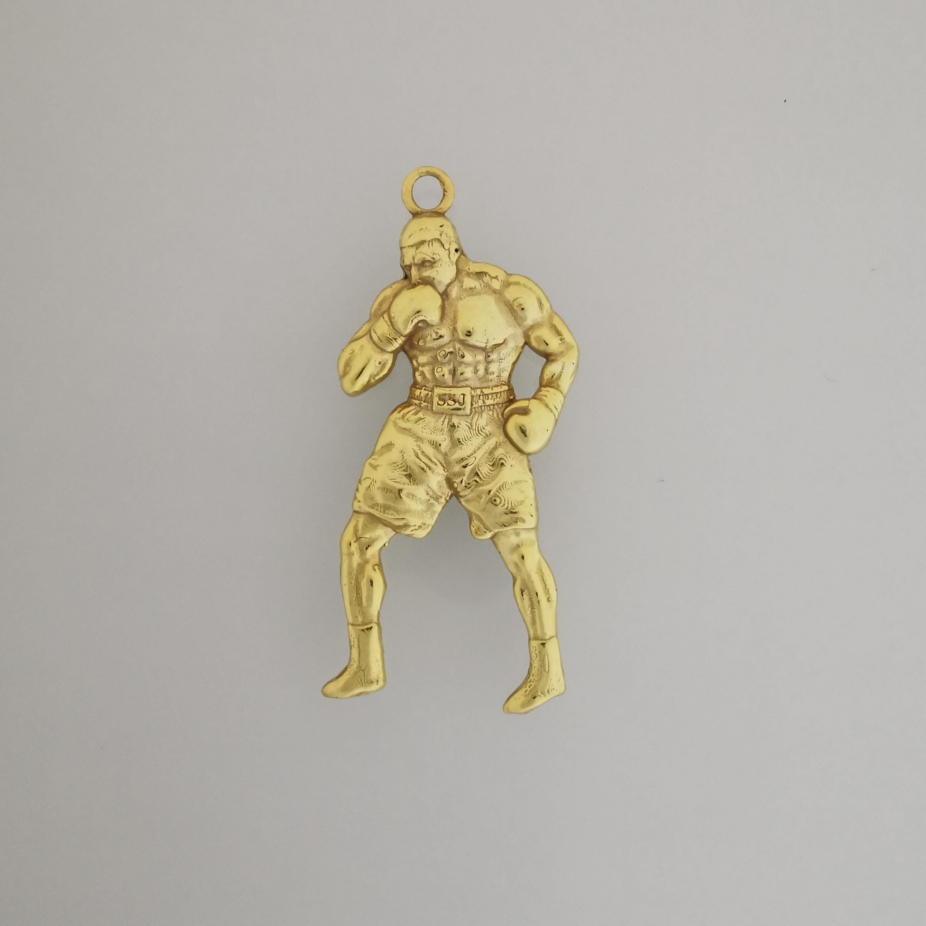 Boxing Jewelry Pendant for Men – Gold-Plated 925 Silver Gift – Handcrafted Sports Accessory for Fighters, Coaches & Fans – Necklace