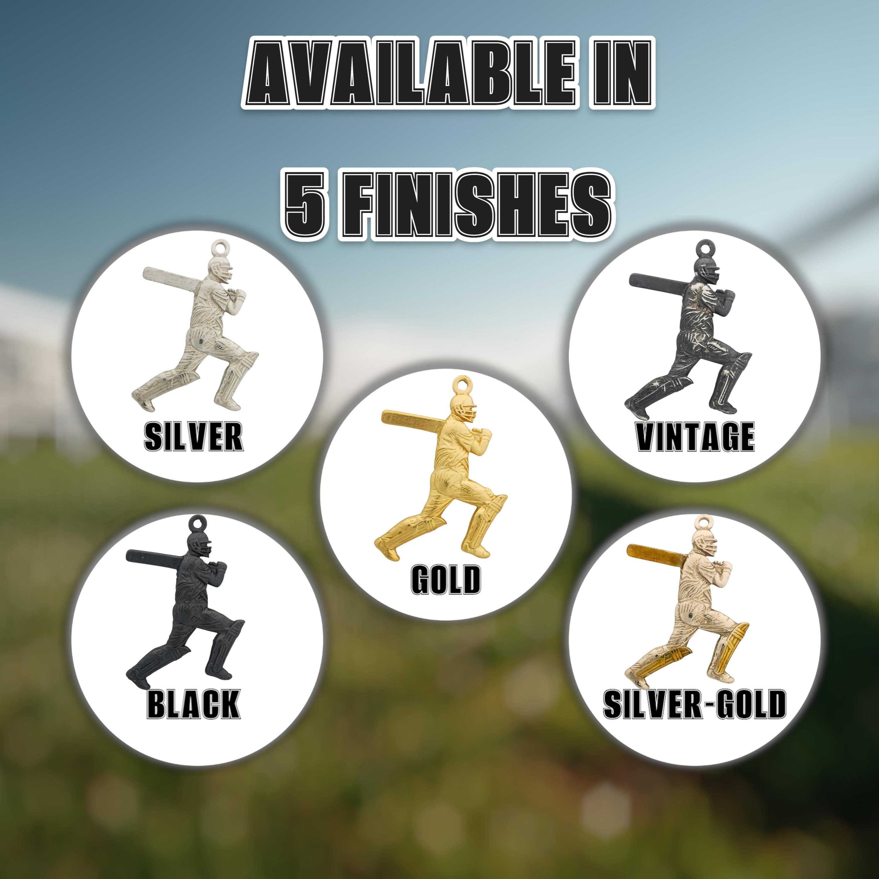 Cricket Necklace for Men – Gold-Plated 925 Silver Pendant – Sports Jewelry Gift for Batsmen, Fans, or Cricket Coaches
