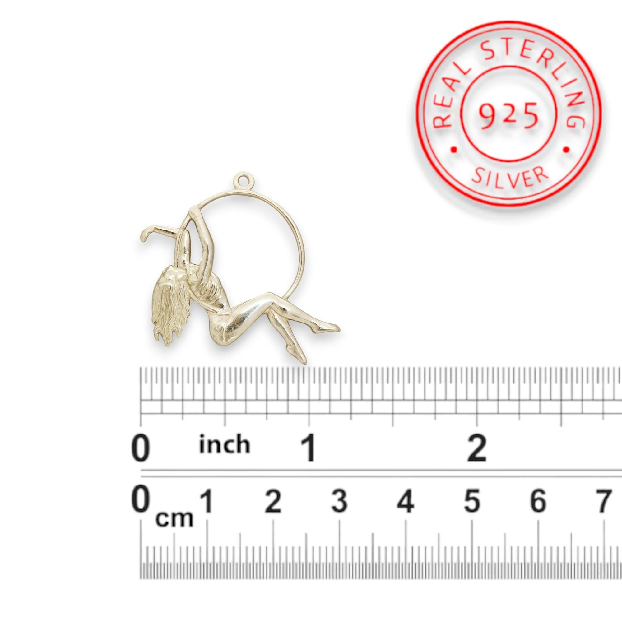 Aerial Hoop Jewelry Pendant for Women – Classic 925 Silver Gift – Elegant Sports Accessory for Movement Lovers – Necklace