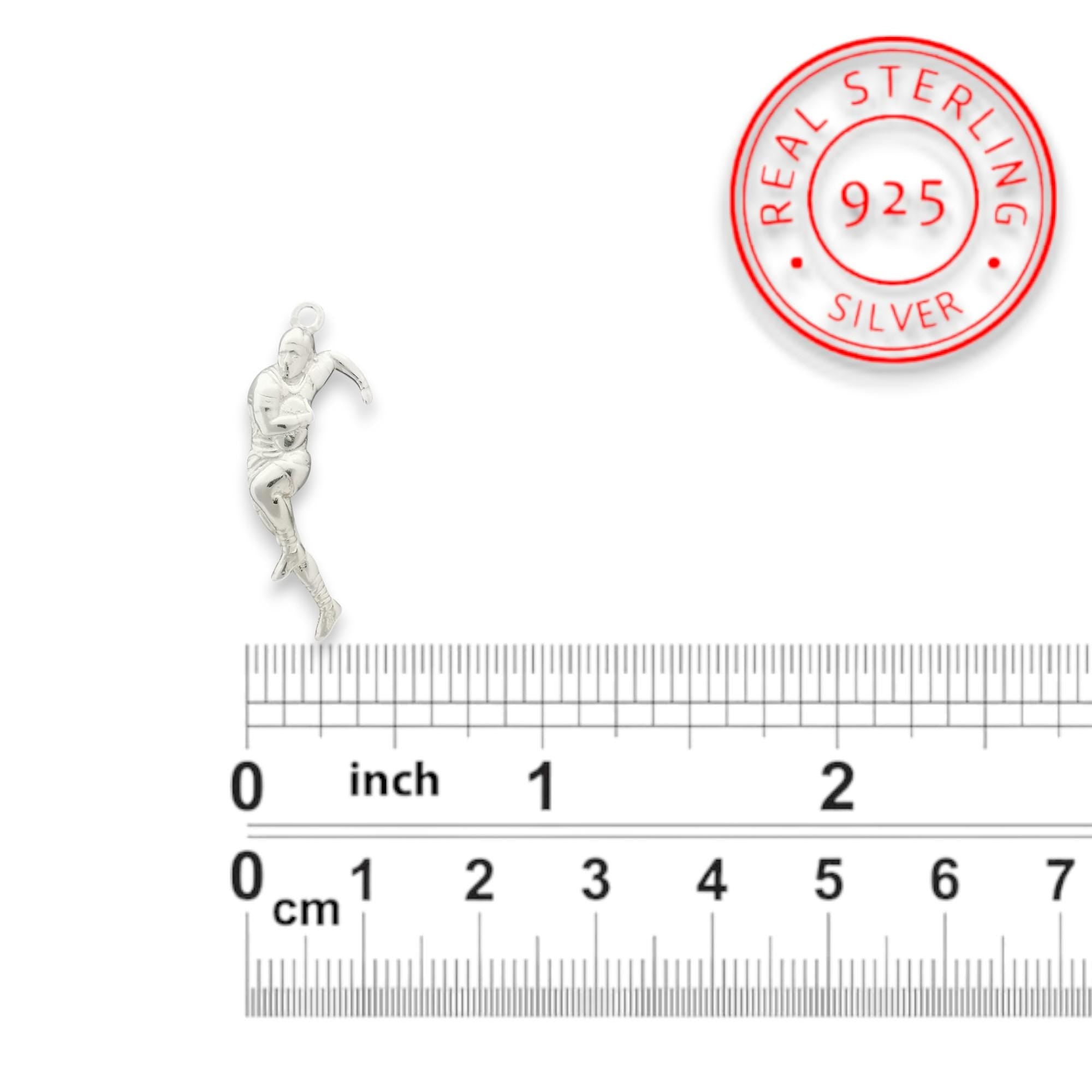 Rugby Jewelry Pendant for Men – Classic 925 Silver Gift – Sports Accessory for Players and Team Spirits – Necklace
