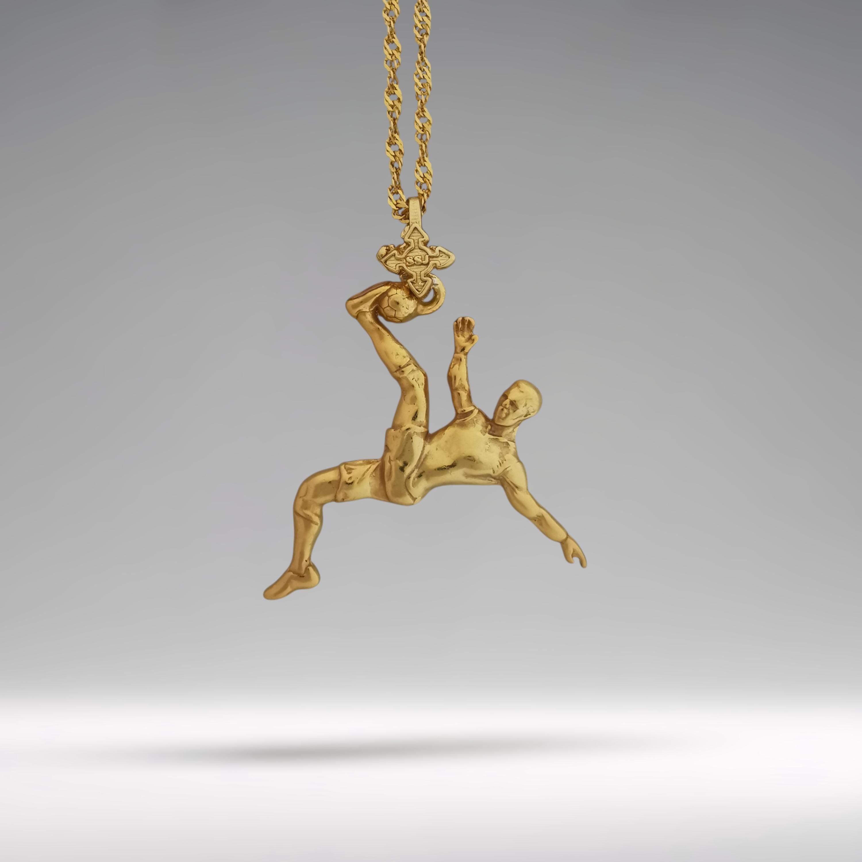 Football (Soccer) Pendant for Men and Boys – Gold-Plated 925 Jewelry Gift – Sports Necklace
