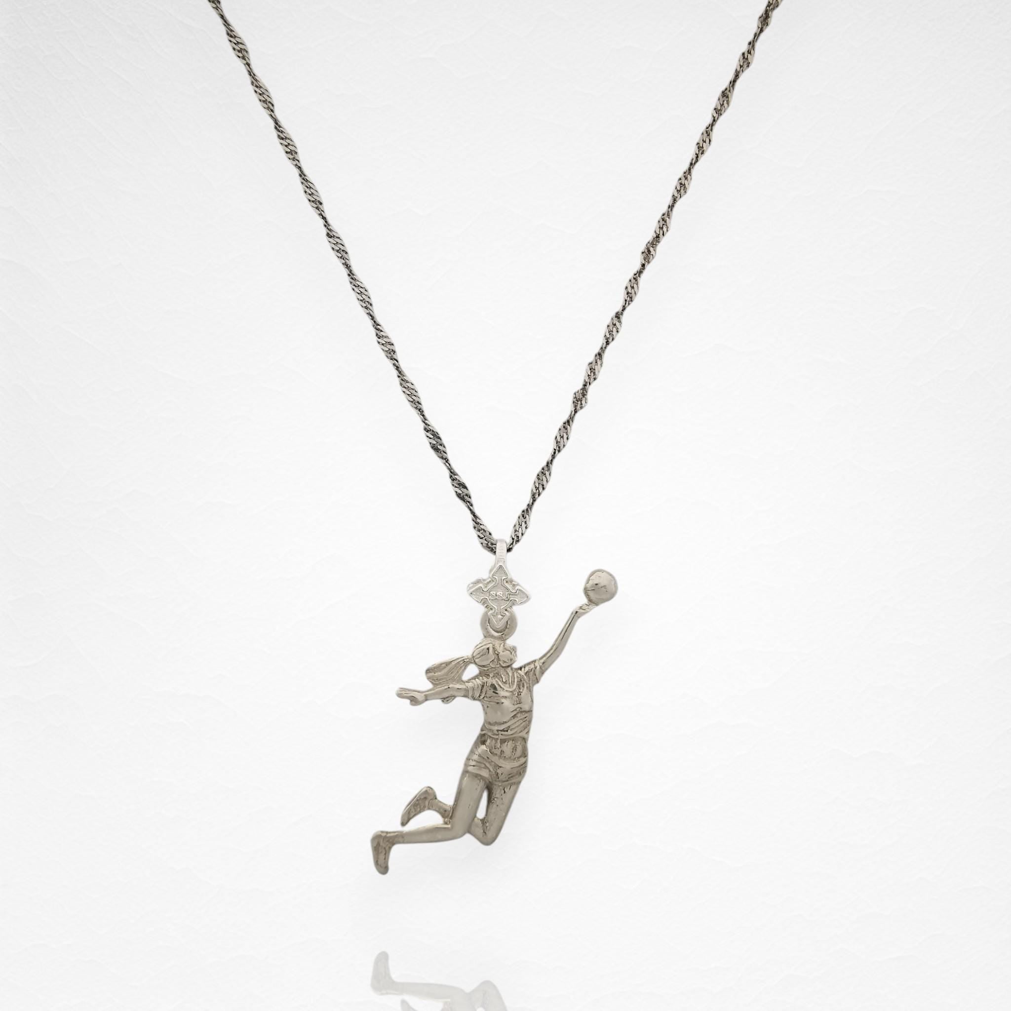 Volleyball Pendant for Women – Classic Silver 925 Jewelry Gift – Sports Necklace
