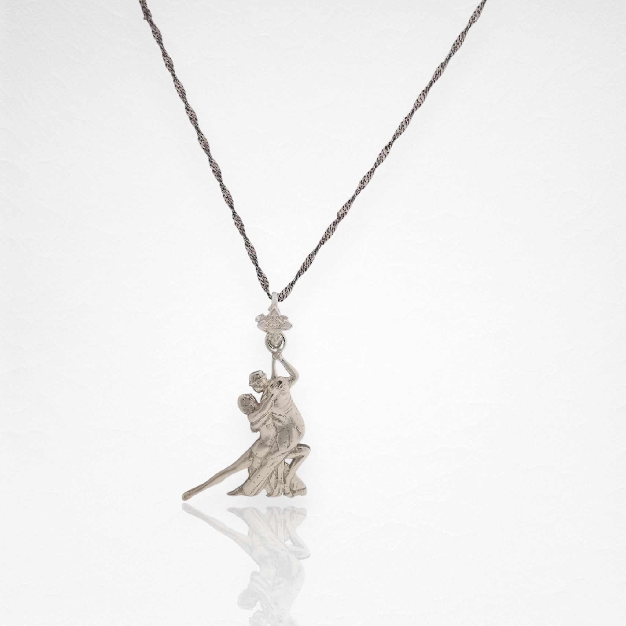 Dance Jewelry Pendant for Women – Classic Silver 925 Gift – Tango Salsa Sports Charm for Couples, Dancers & Artists – Necklace