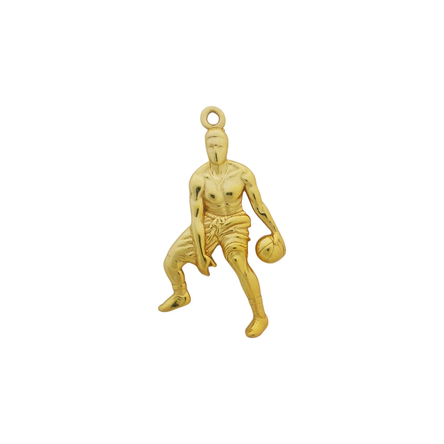 Basketball Jewelry Pendant for Men, Silver with Partial Gold Plating 925 Gift, Two-Tone Sports Accessory for Players and Collectors Necklace