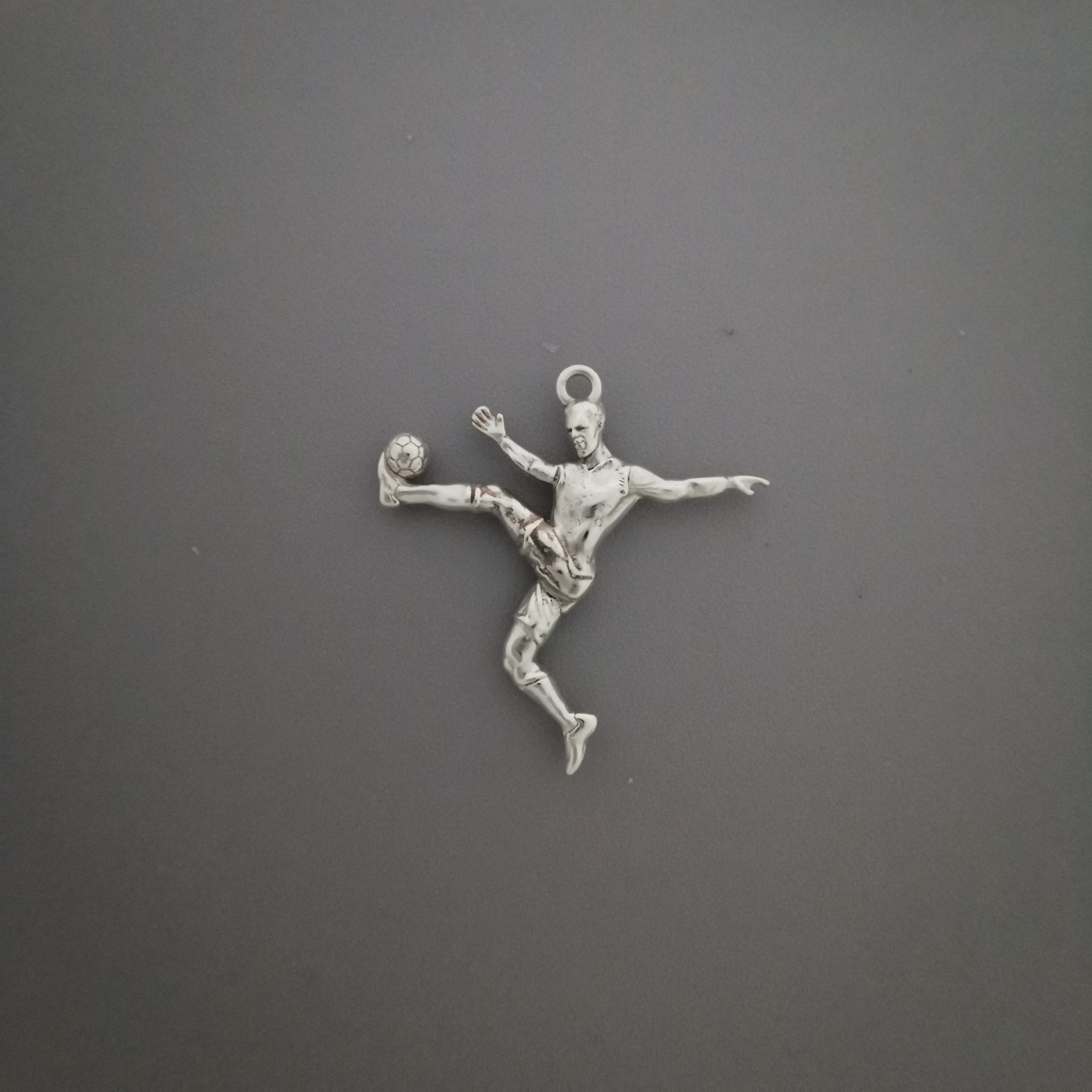 Football Soccer Jewelry Pendant for Men – Oxidized Black 925 Silver Gift – Sports Accessory for Teen Boys and Players – Necklace