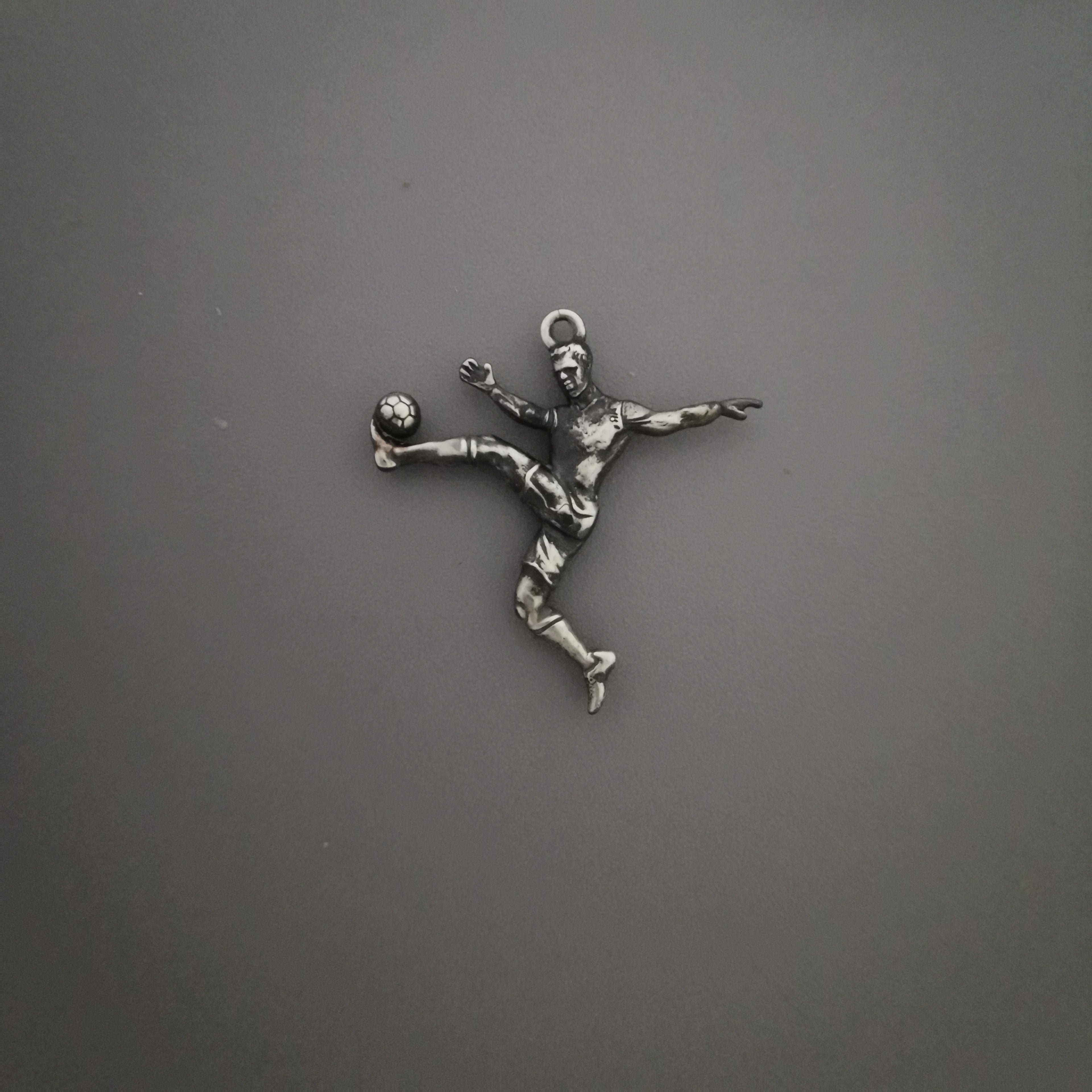 Football Soccer Jewelry Pendant for Men – Oxidized Black 925 Silver Gift – Sports Accessory for Teen Boys and Players – Necklace