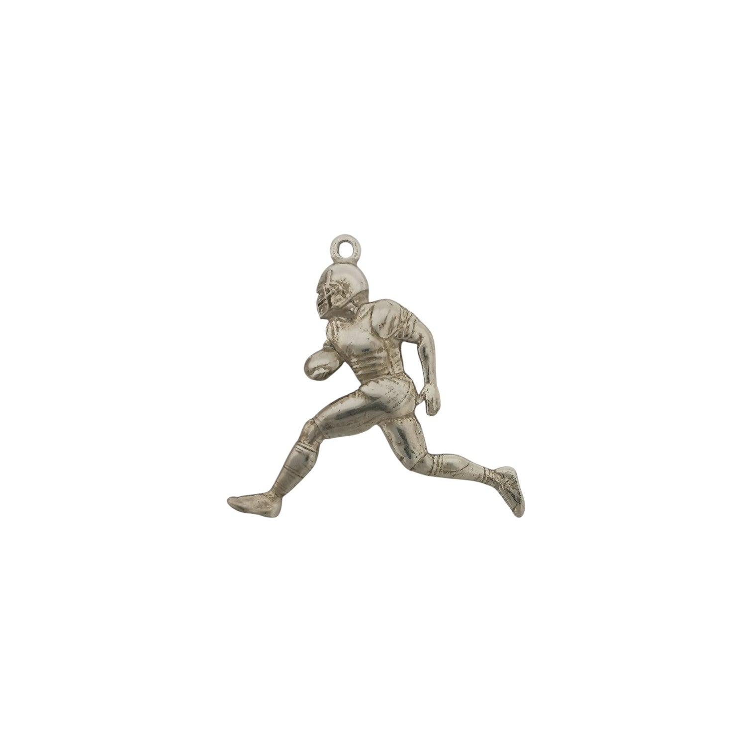 American Football Jewelry Pendant for Men – Silver with Partial Gold Plating 925 Gift Elegant Two-Tone Sports Accessory for Players Necklace