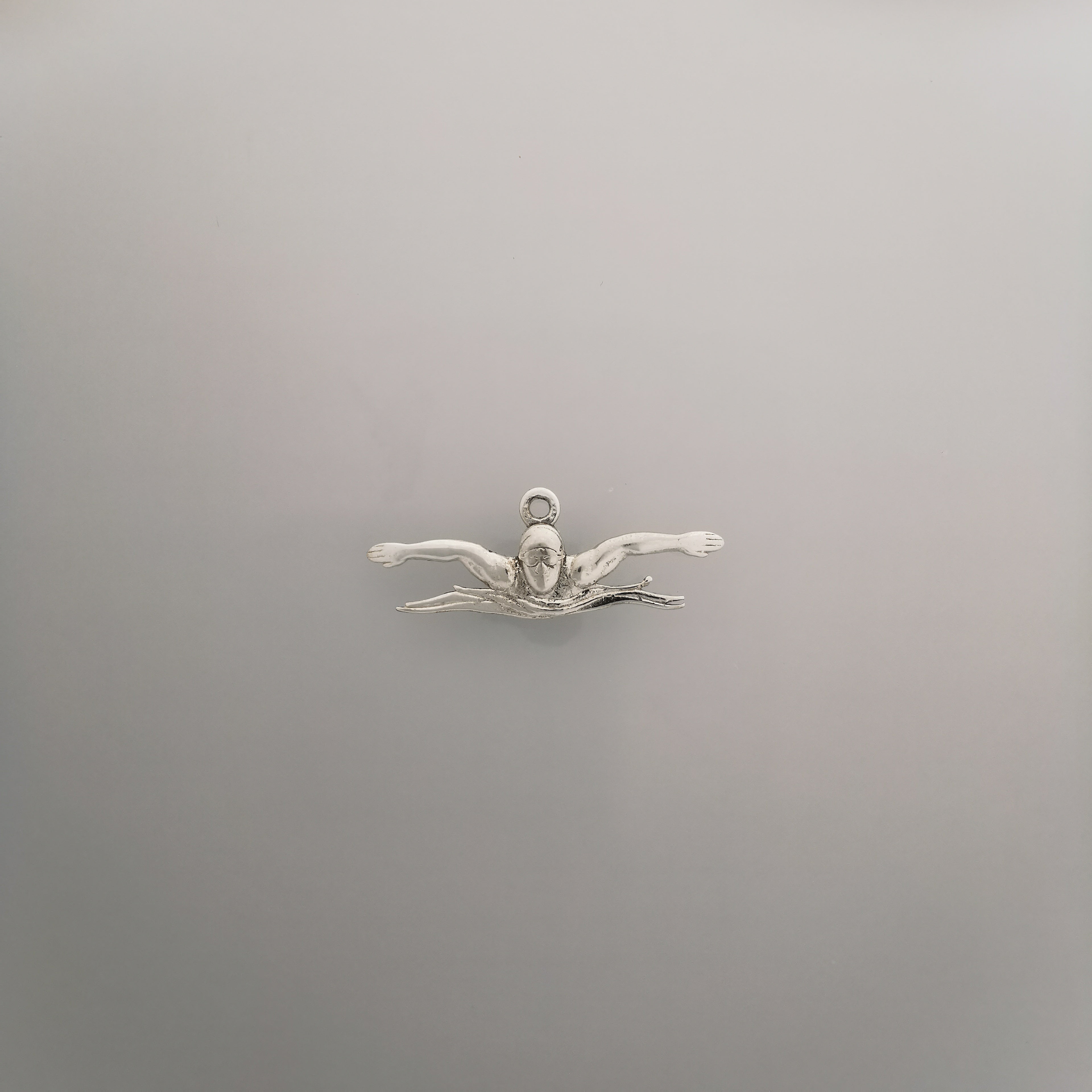 Swimming Jewelry Pendant for Men and Teen Boys – Classic 925 Silver Gift – Sports Accessory for Butterfly Stroke Swimmers – Necklace