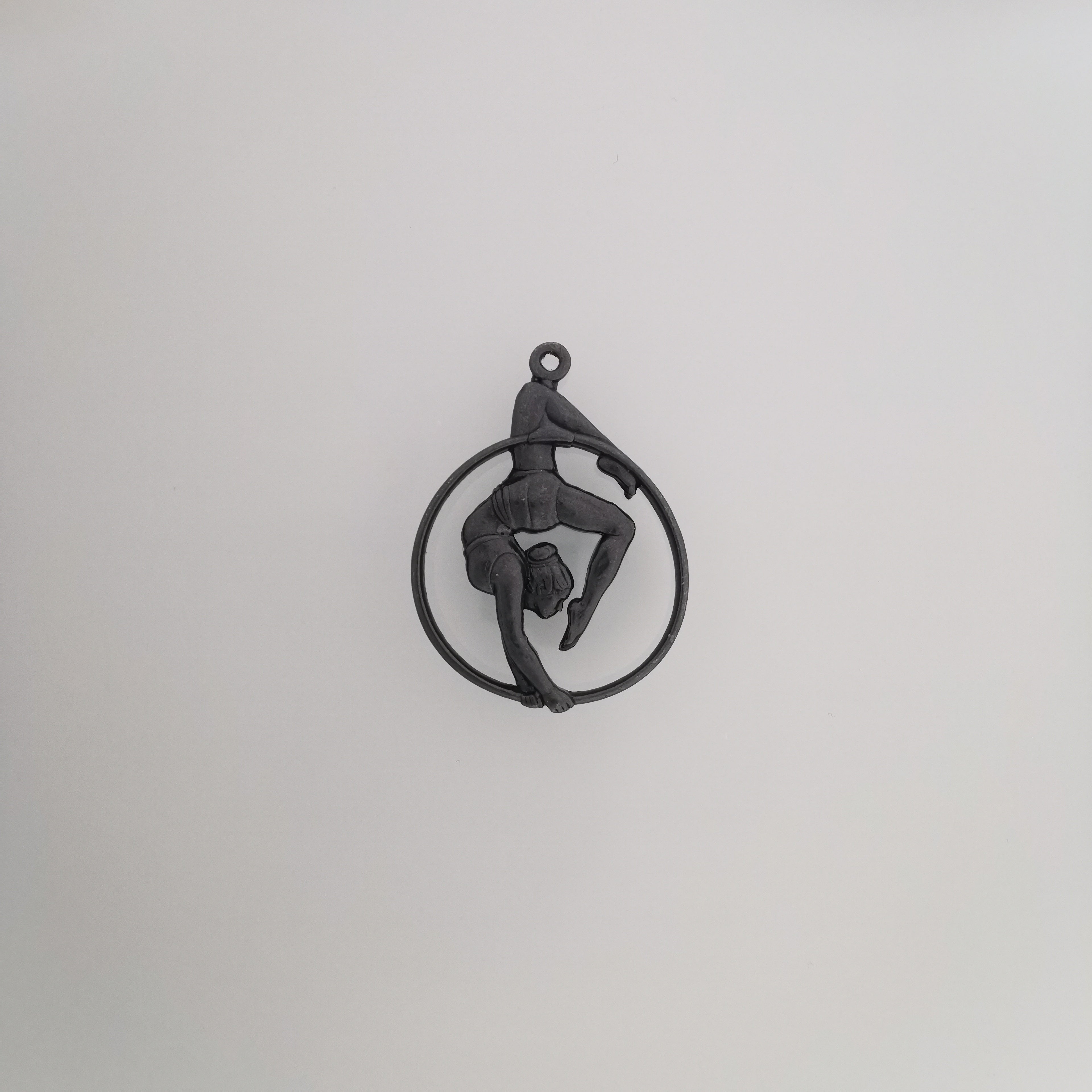 Aerial Hoop Jewelry – Black Oxidized 925 Silver Pendant for Necklace Jewelry Gift for Aerial Performers and Elegant Women