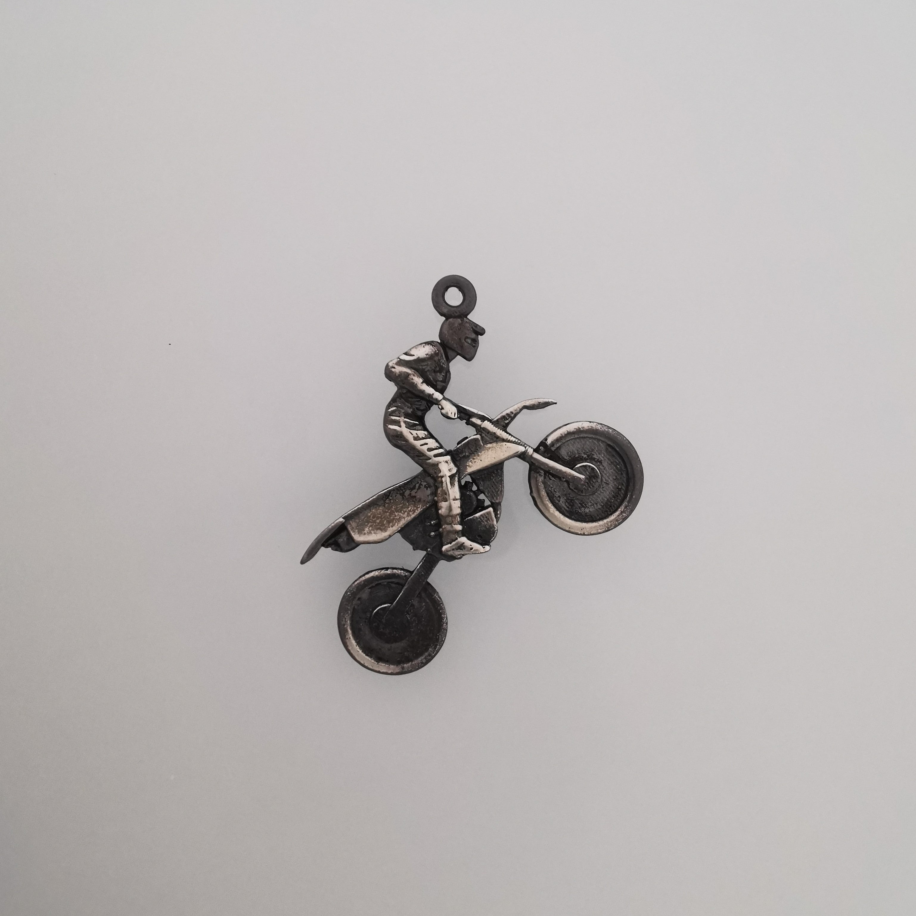Motocross Jewelry for Men – Classic 925 Silver Sports Pendant – Gift for MX Riders, Racers, or Motorsport Fans Necklace