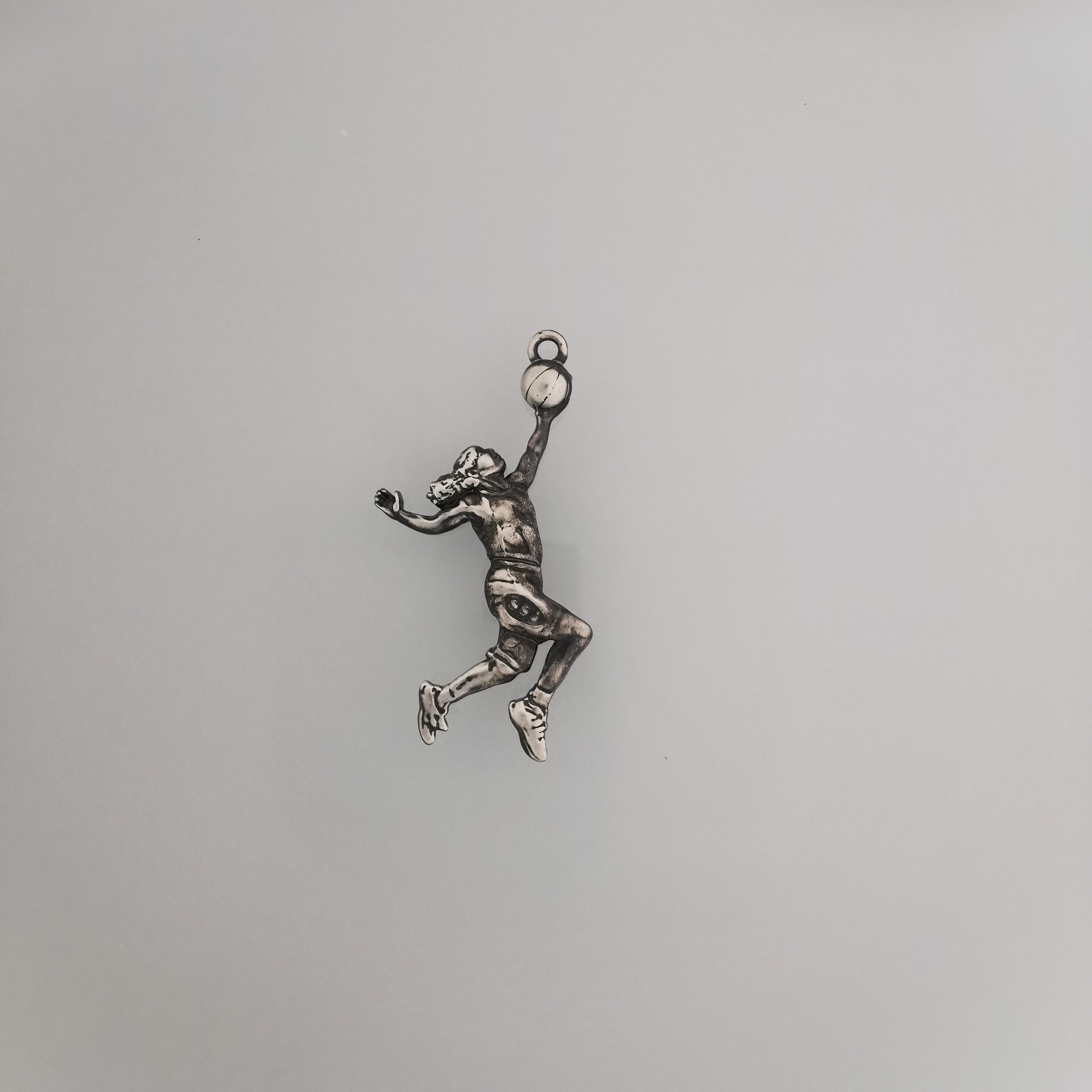 Basketball Jewelry Pendant for Women – Oxidized Black 925 Silver Gift – Bold Sports Accessory for Girls and Players – Necklace