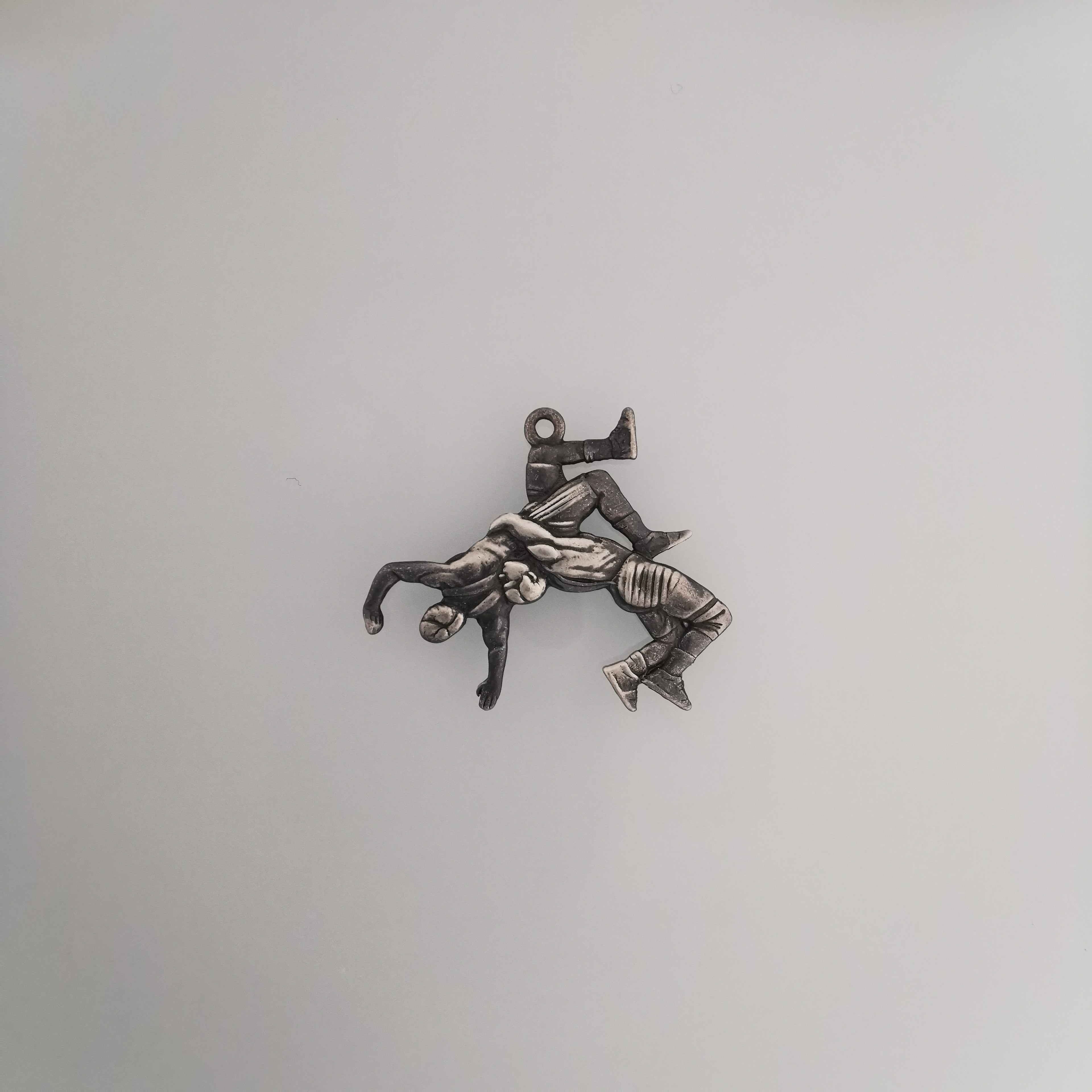 Wrestling Pendant for Men – Blackened 925 Silver Necklace – Rugged Gift for Athlete, Coach, or Fan – Great for Birthdays or Competitions