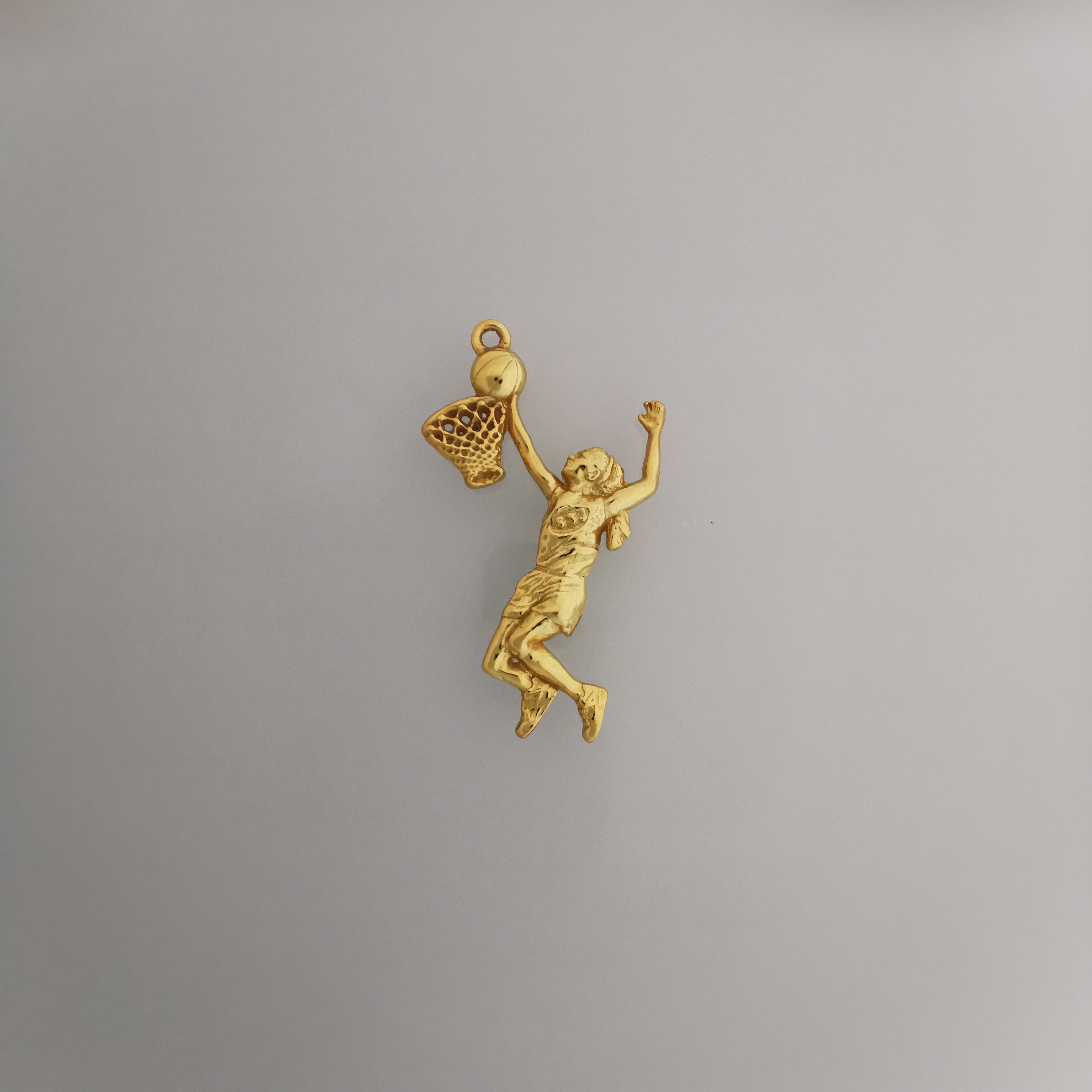 Basketball Jewelry Pendant for Women – 925 Silver with Partial Gold Plating Gift – Handcrafted Sports Charm for Athletes – Necklace