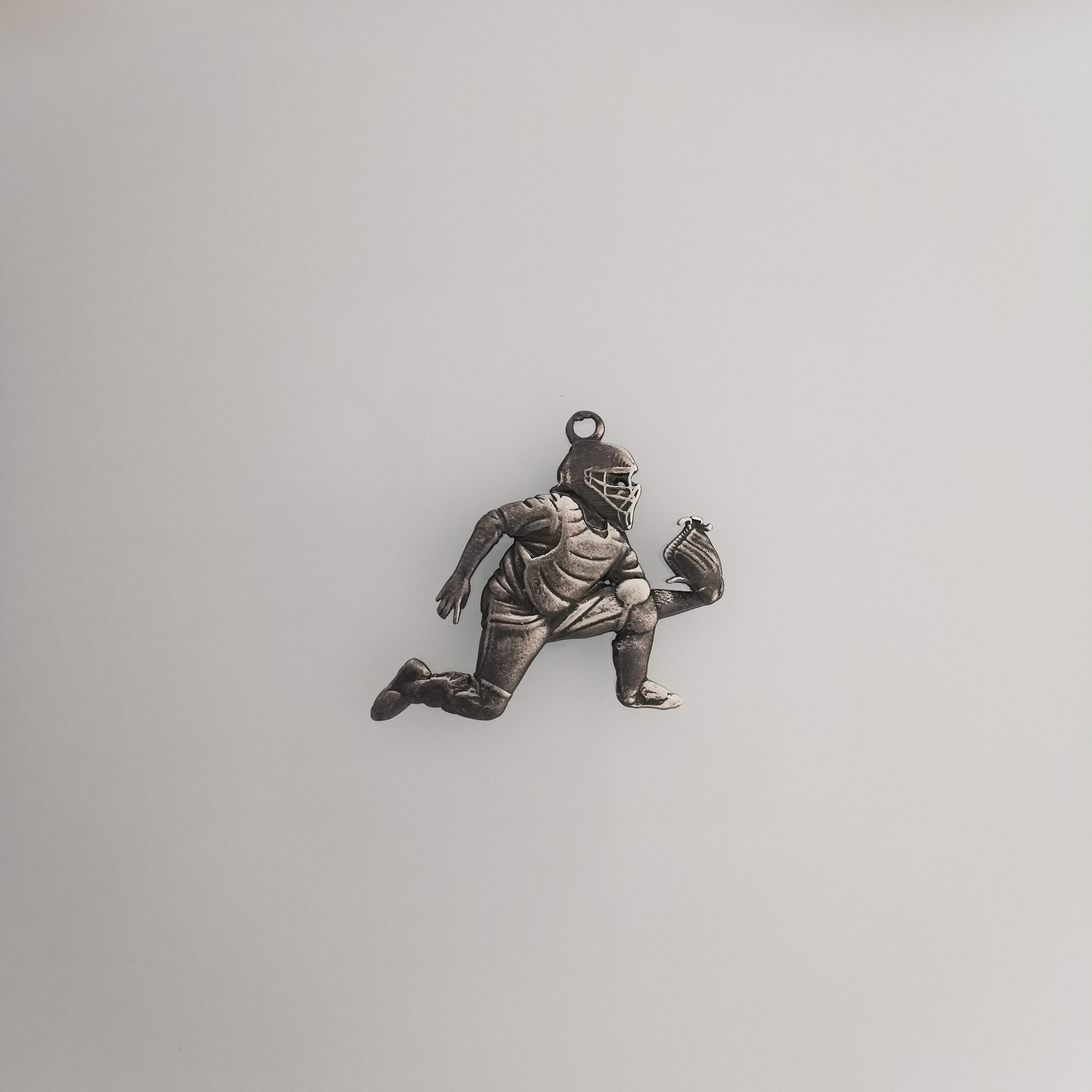 Baseball Jewelry Pendant for Men – Oxidized Black 925 Silver Gift – Bold Sports Accessory for Catchers and Game Day Players – Necklace