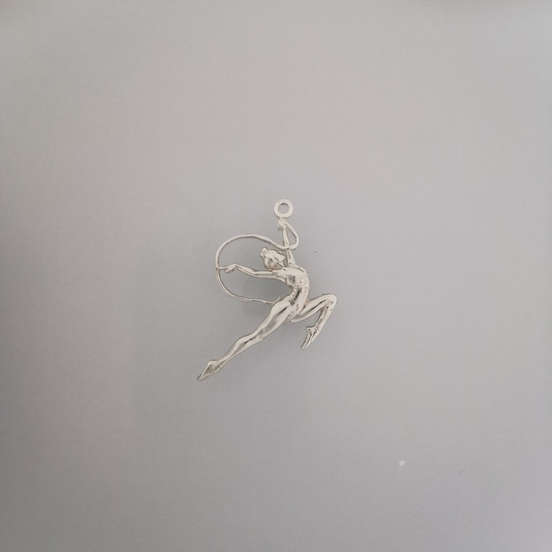 Rhythmic Gymnastics Jewelry Pendant for Girls – Classic Silver 925 Sports Gift – Handcrafted Charm for Dancers & Athletes – Necklace