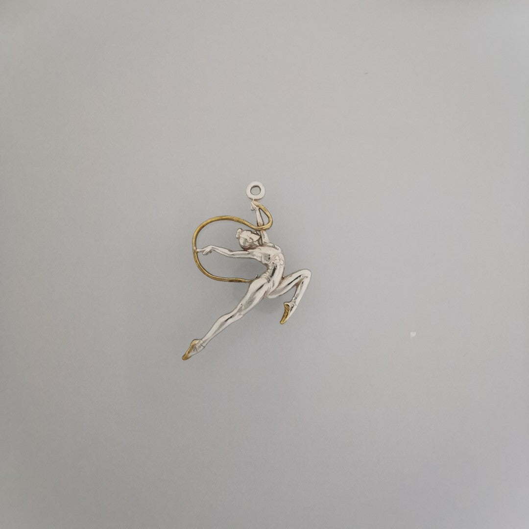 Rhythmic Gymnastics Jewelry Pendant for Girls – Classic Silver 925 Sports Gift – Handcrafted Charm for Dancers & Athletes – Necklace