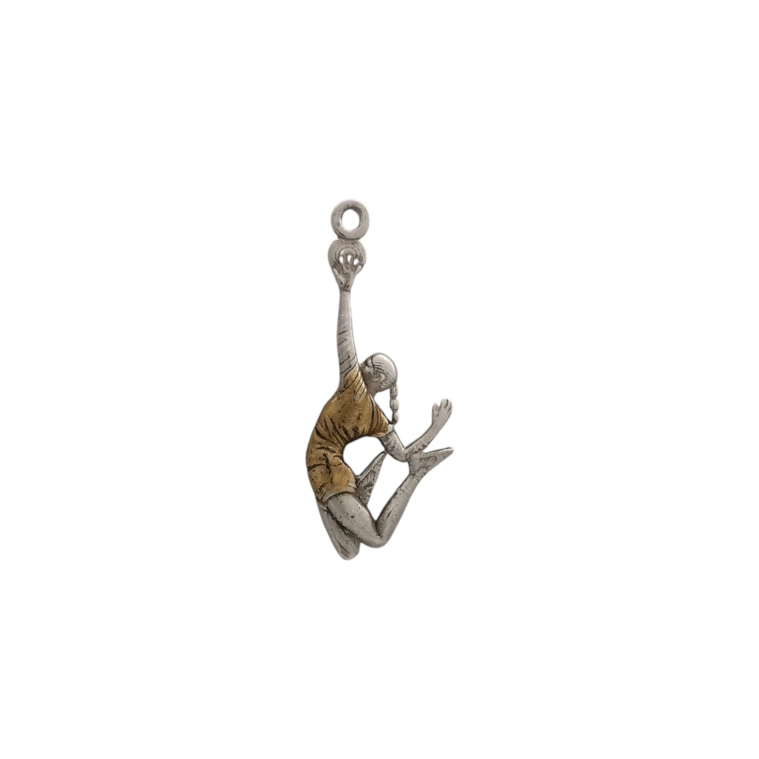 Volleyball Jewelry Pendant for Women – Silver with Gold Detail 925 Gift – Elegant Sports Accessory for Girls and Players – Necklace
