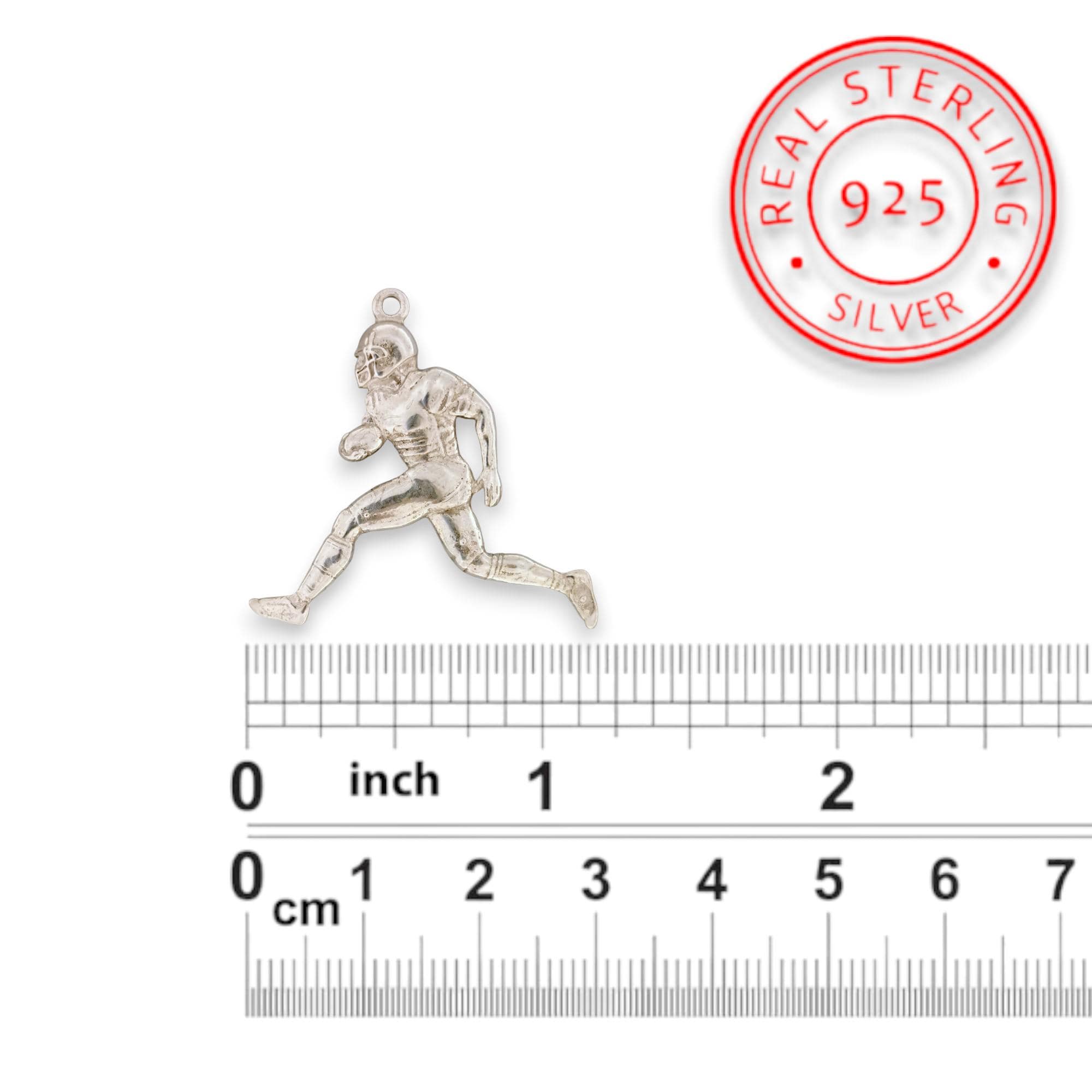 American Football Jewelry Pendant for Men – Classic Silver 925 Gift – Handcrafted Sports Accessory for Players and Sports Lovers – Necklace