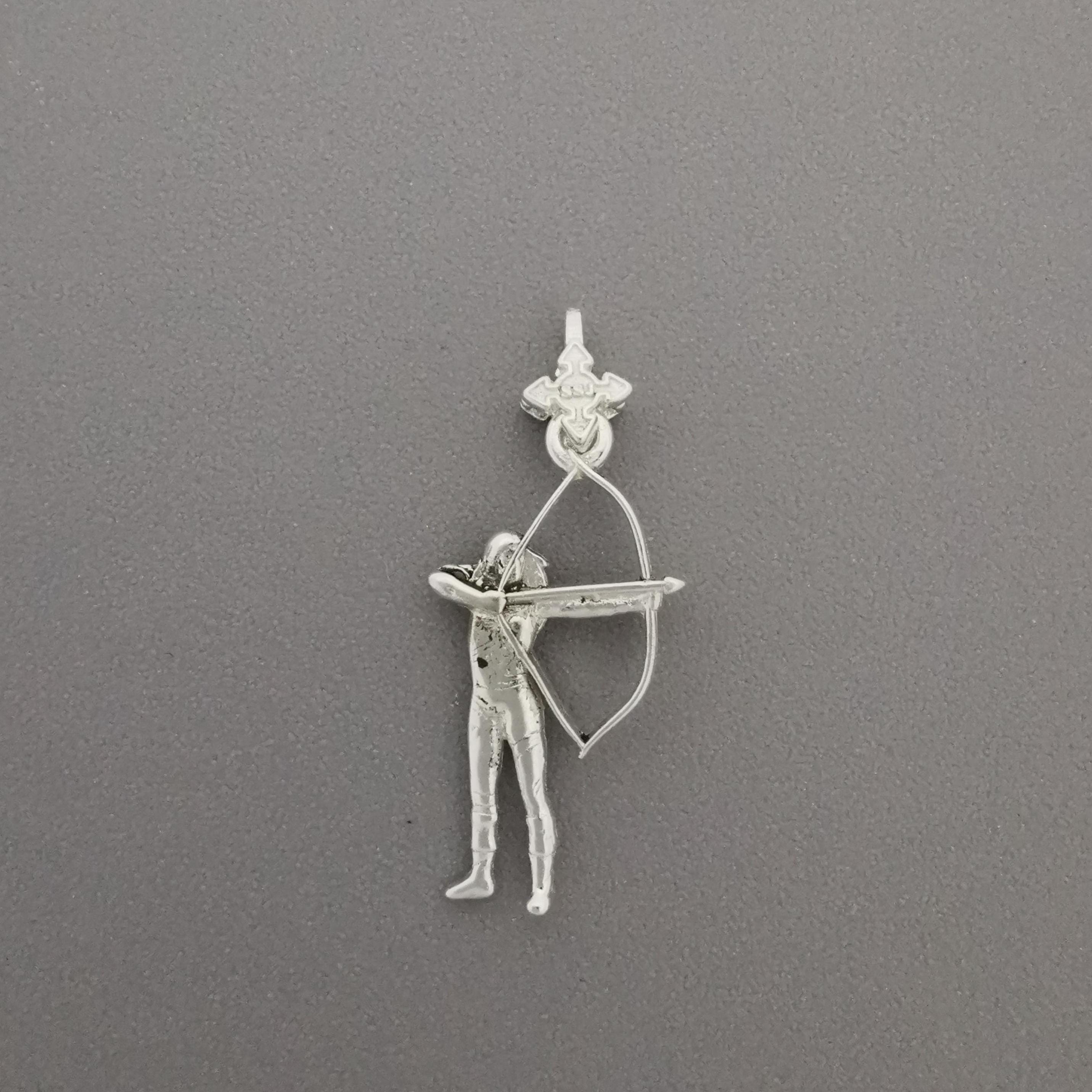 Woman with Bow and Arrow Jewelry – 925 Sterling Silver Archer Pendant – Gift for Her, Sports Lover or Archery Fan - Necklace
