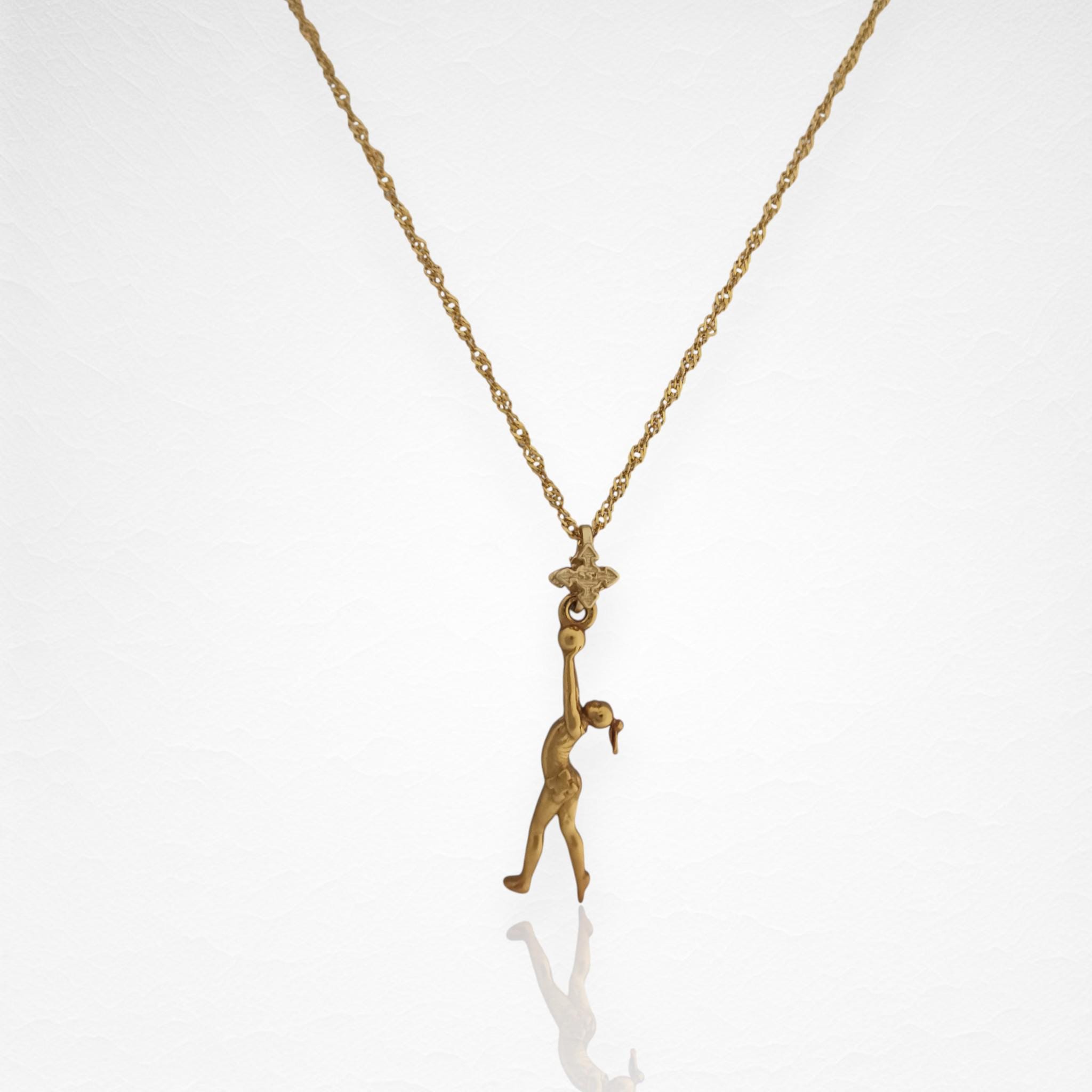 Rhythmic Gymnastics Jewelry Pendant for Women – Gold-Plated 925 Silver Gift – Ball Routine Sport Charm – Necklace