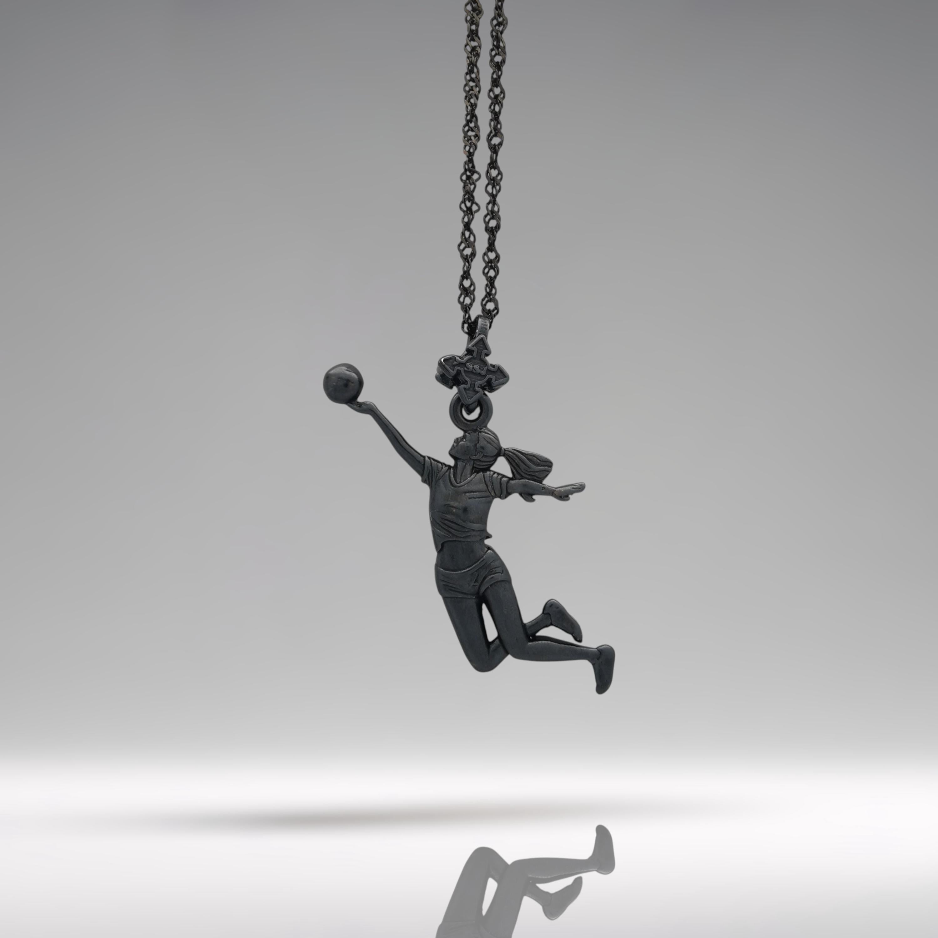 Gift for Volleyball Player – Oxidized 925 Silver Pendant for Women – Sports Jewelry for Girls, Coaches & Athletes – Necklace