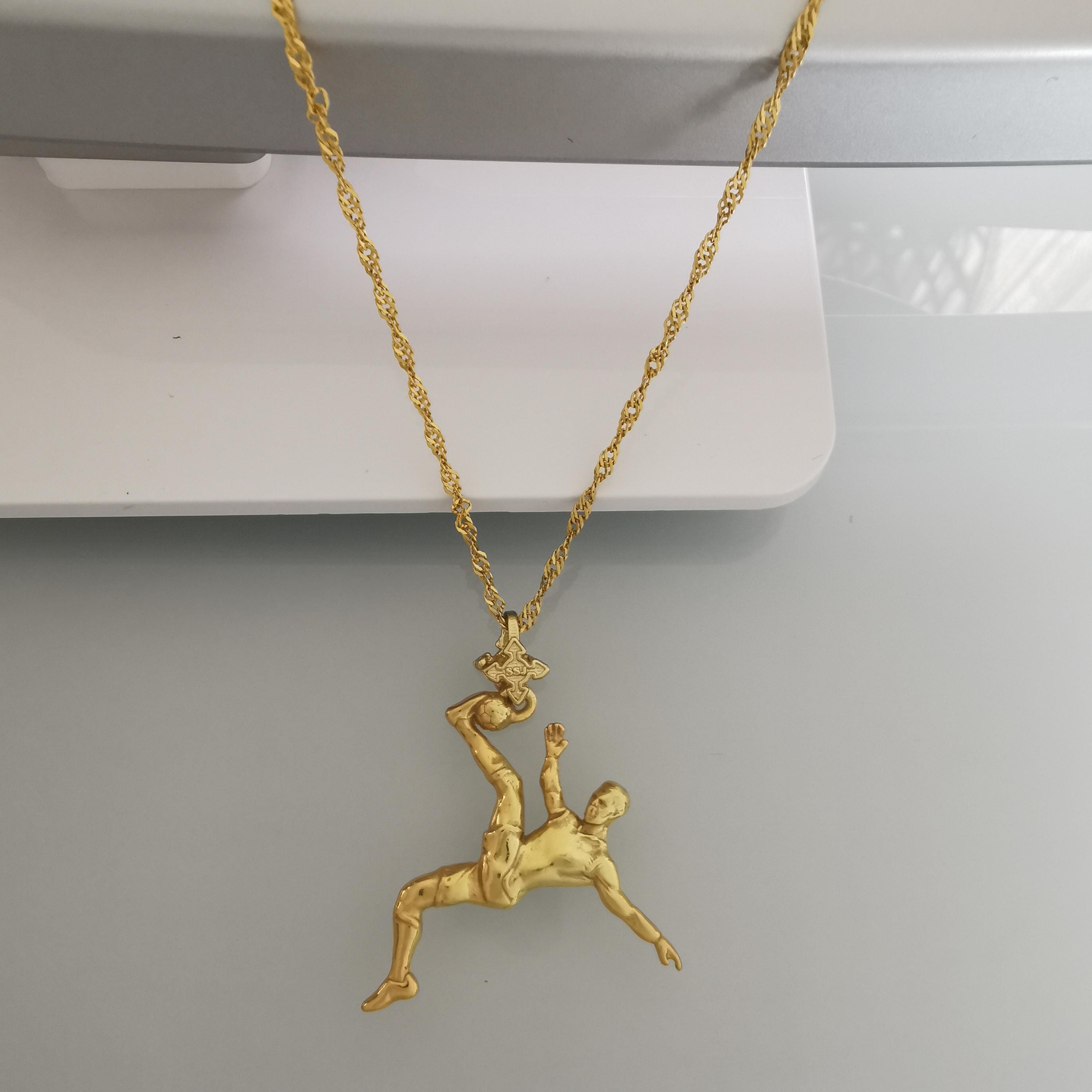 Football (Soccer) Pendant for Men and Boys – Gold-Plated 925 Jewelry Gift – Sports Necklace