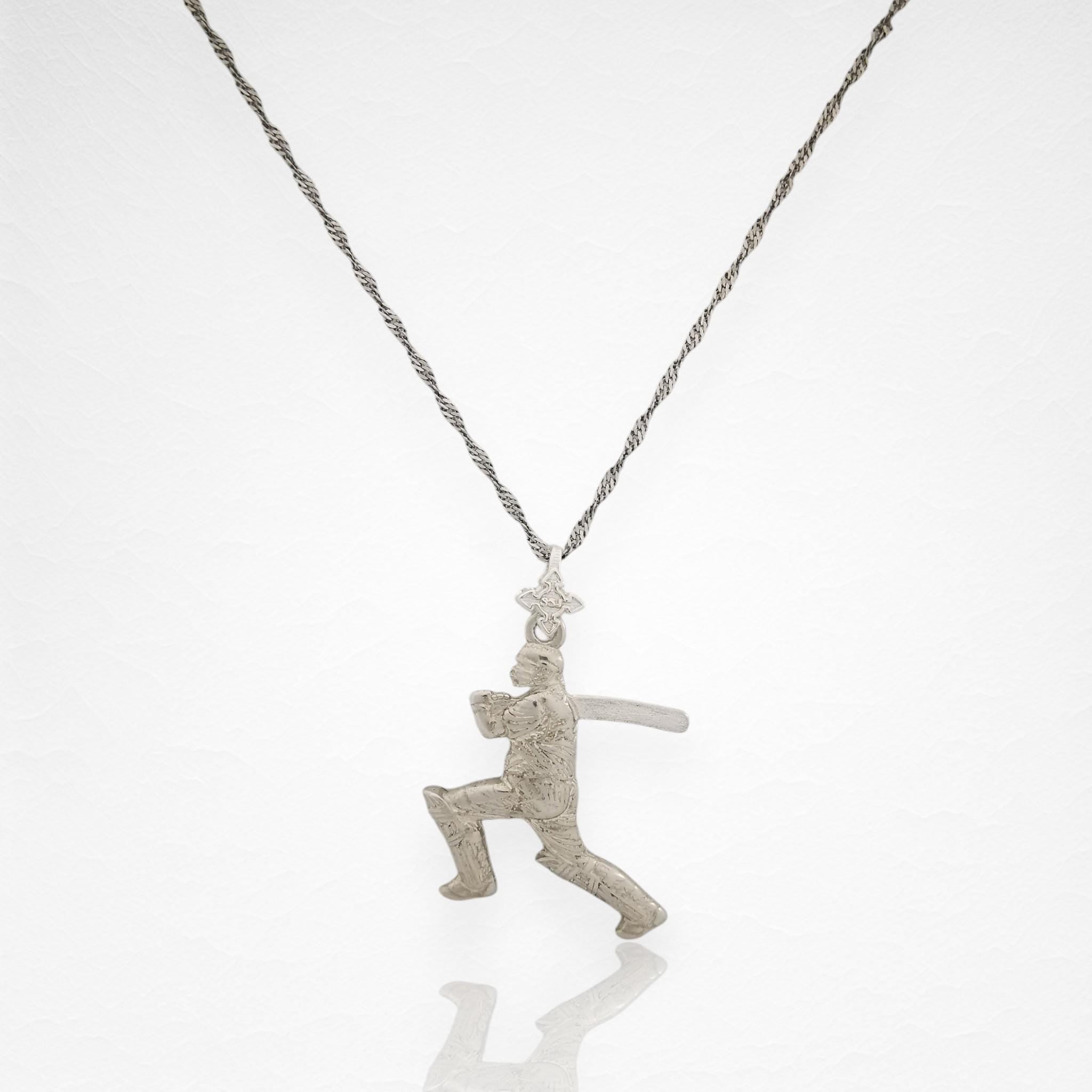 Cricket Necklace for Men – Classic 925 Silver Pendant – Sports Jewelry Gift for Cricketers, Fans, or Coaches